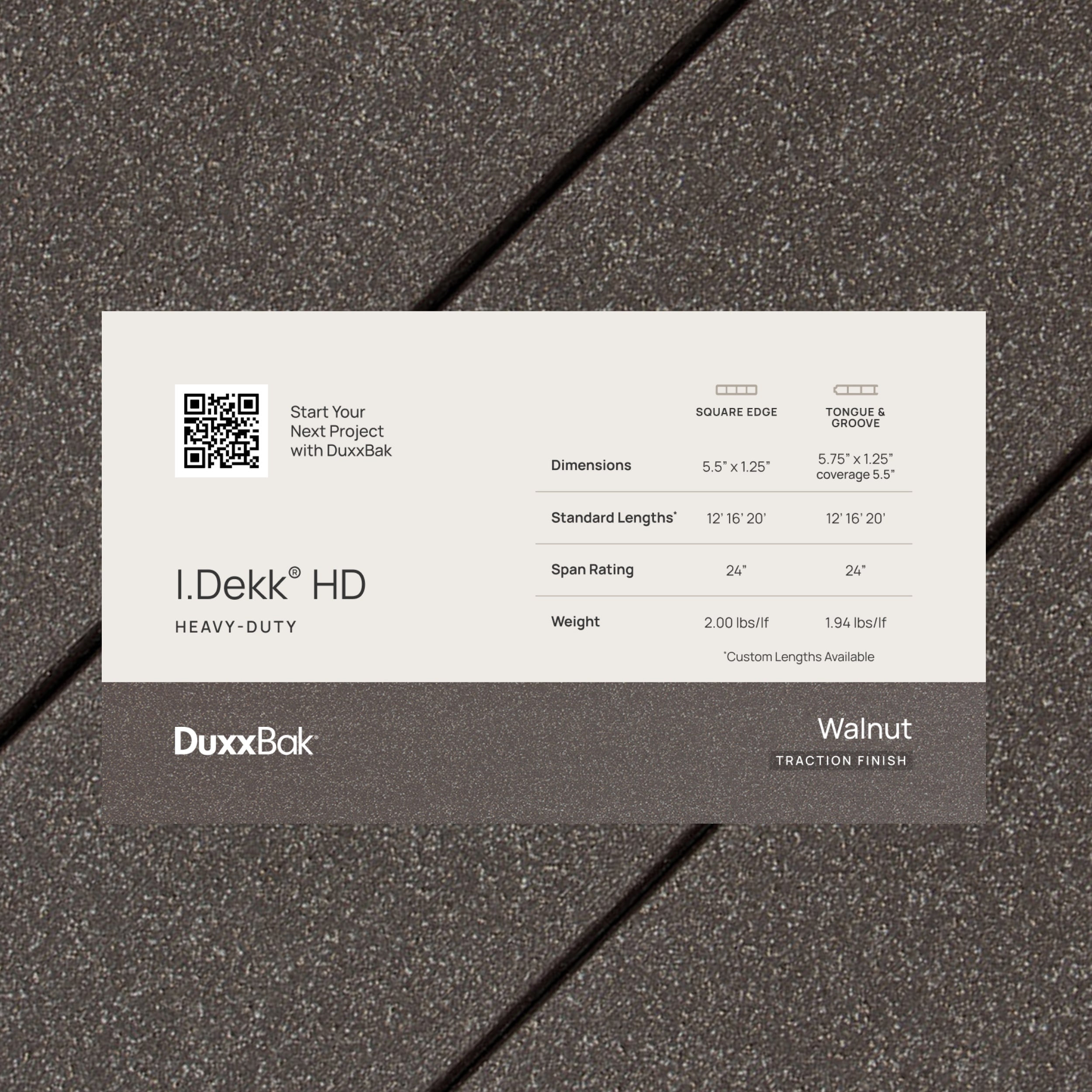 DuxxBak SAMP-IDHD-SE-WALNUT Deck-Board-Samples - View #3