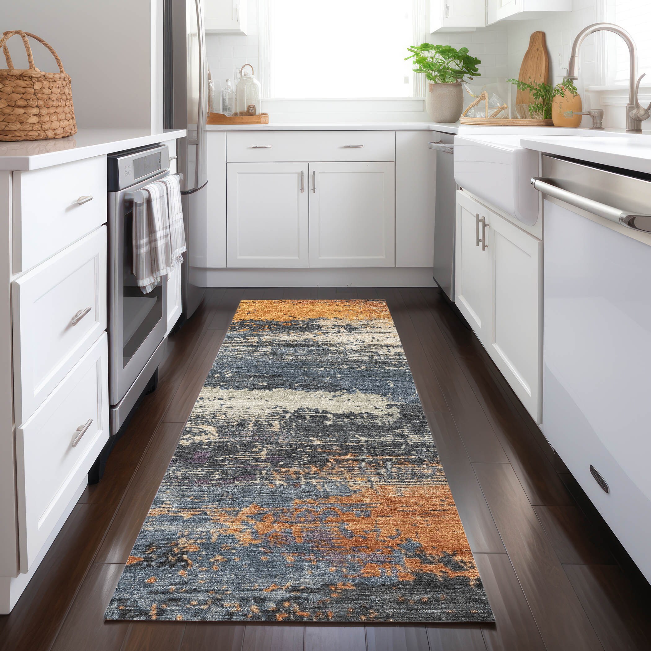 Addison Rugs ACN1777BU2X8 Chantille ACN1777BU 2 x 7 (ft) Loomed Blue Rectangular Indoor/Outdoor Machine washable Pet Friendly Area rug