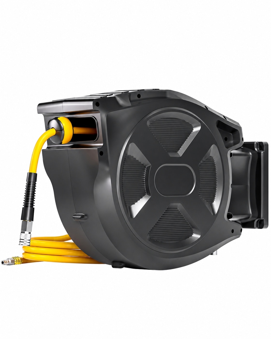AKSCYZM  Retractable Air Hose Reel 65 Foot Flex Hybrid Air Hose Max 300 PSI Kink Resistant Auto Rewind with 6 Foot Lead Quick Connect 180 Degree