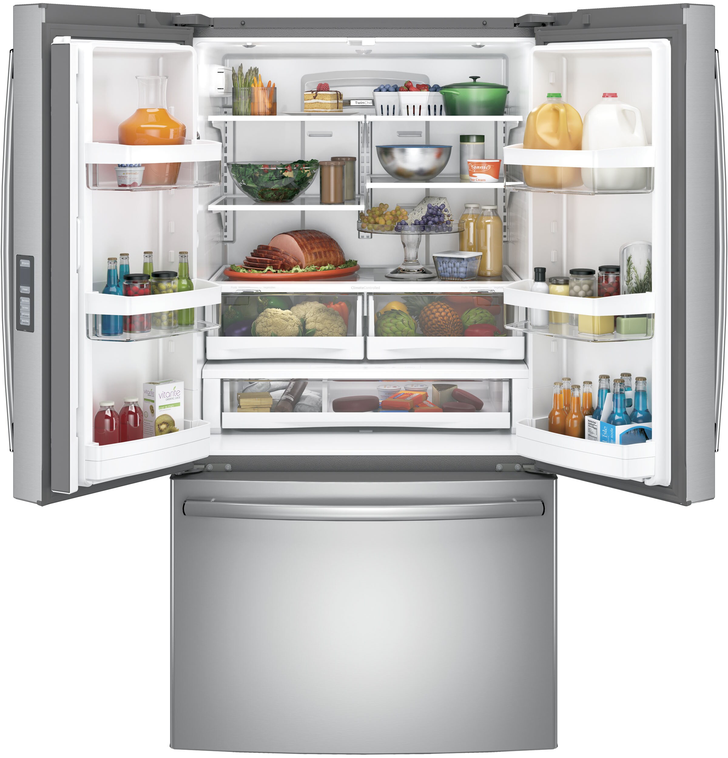 GE 28.7-cu ft French Door Refrigerator with Ice Maker (Stainless Steel ...