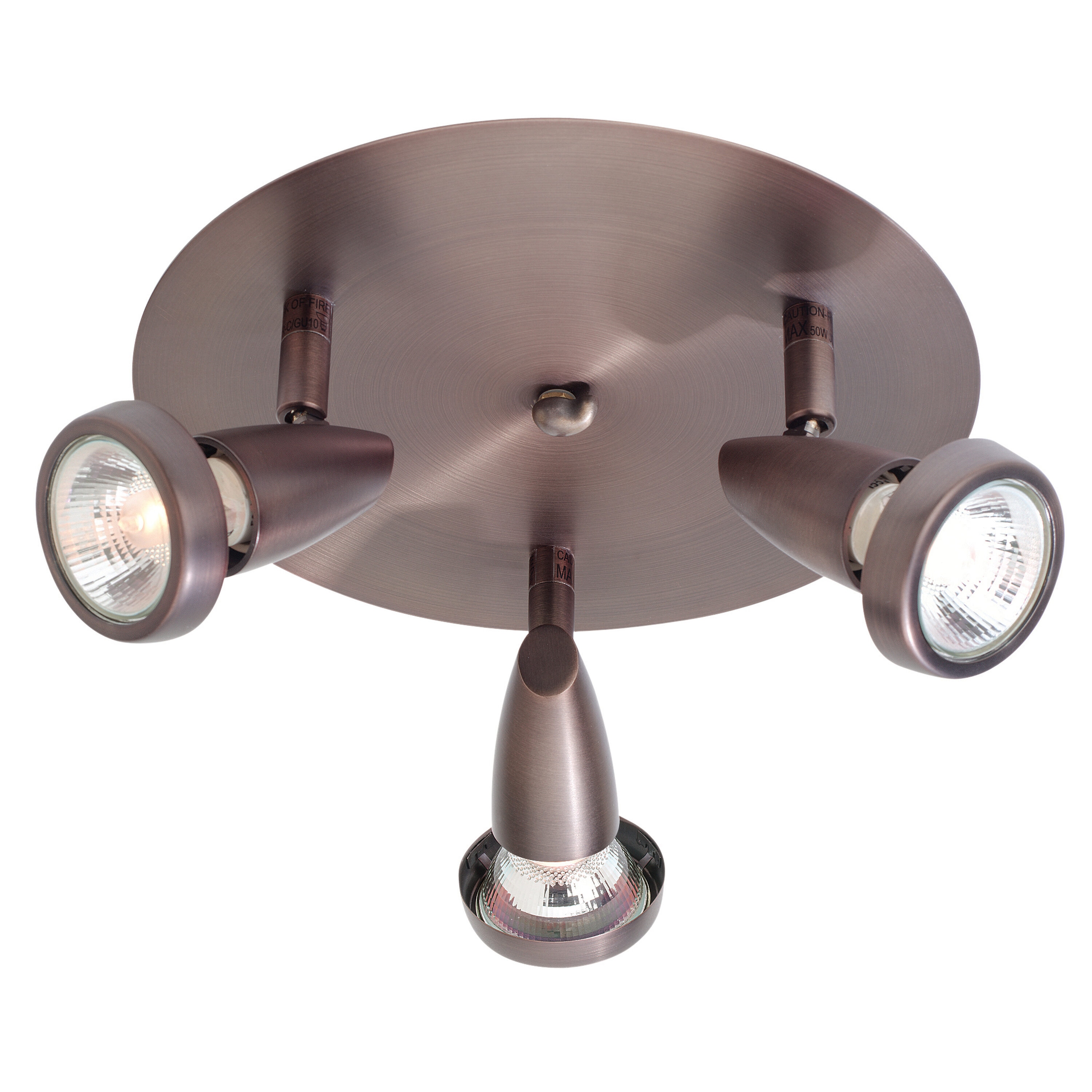 Access Lighting 52221-BRZ Mirage 3 -Light 10-in Gloss Bronze Flush Mount Light