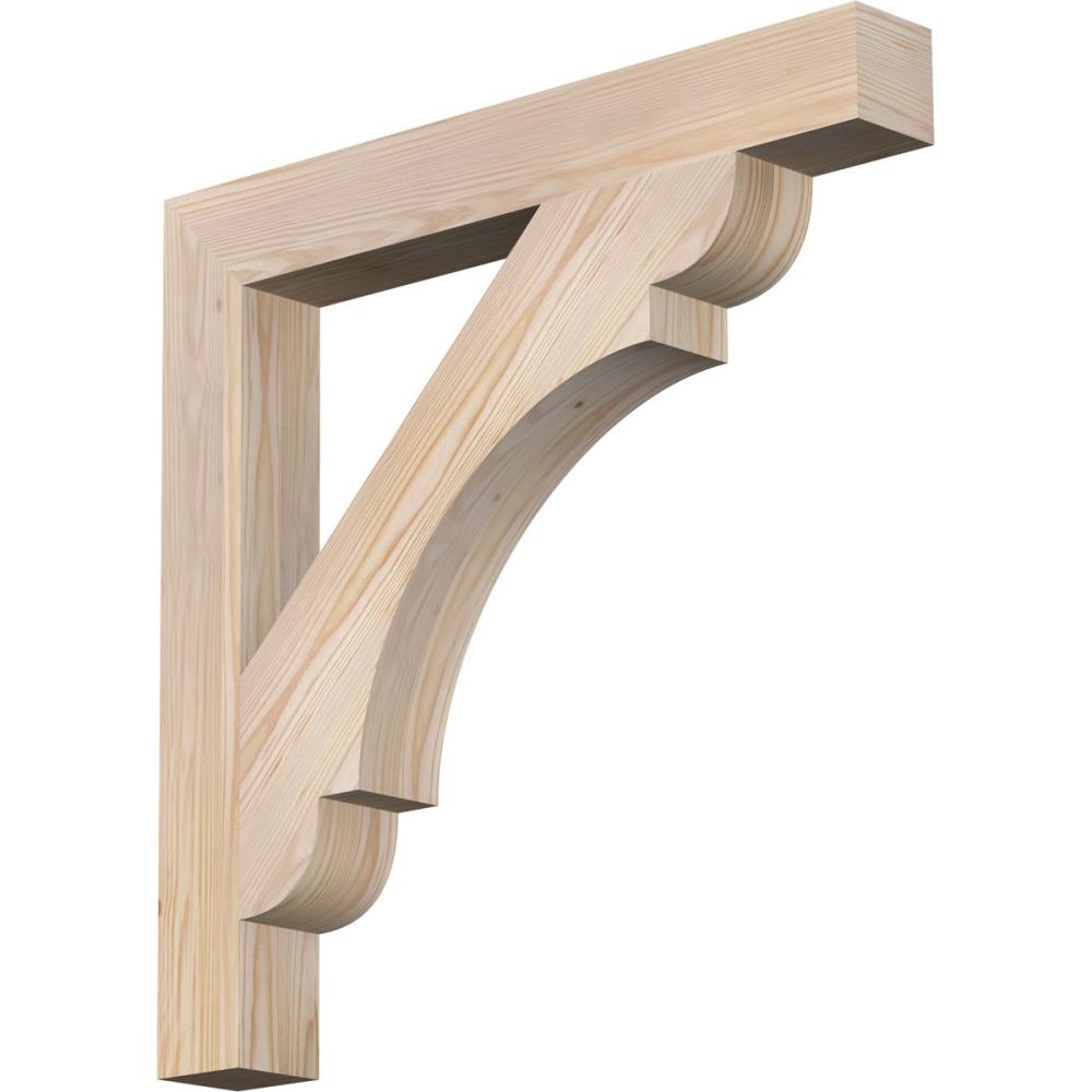 Ekena Millwork BKT04X28X28OLY05SDF Olympic block smooth 3-1/2-in x 28-in x 28-in Douglas fir Brown Wood Standard bracket