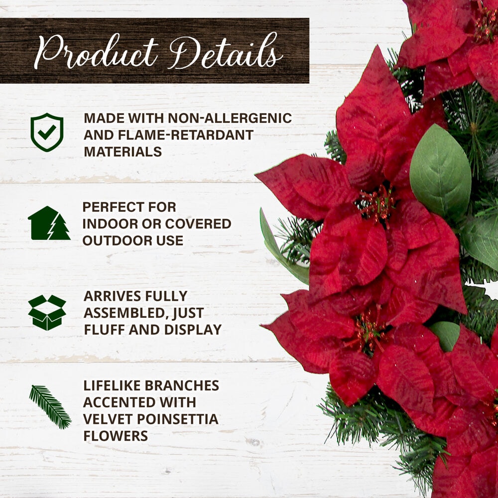 Fraser Hill Farm FF024CHWR012-0RD Artificial-Christmas-Wreaths - View #4