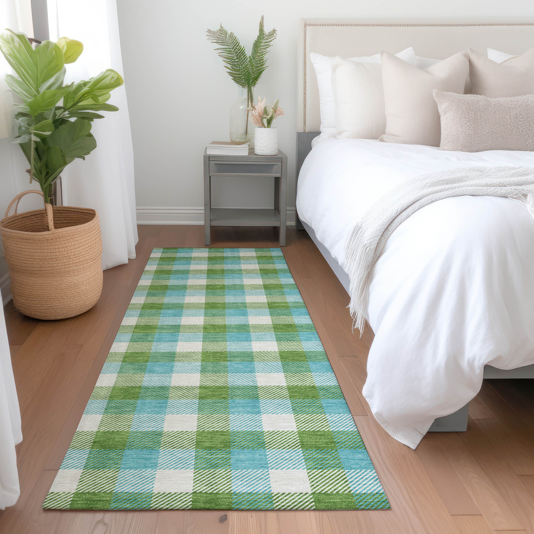 Addison Rugs ACN1053LM2X8 Chantille ACN1053LM 2 x 7 (ft) Polyester Lime Rectangular Indoor/Outdoor Geometric Machine washable Runner rug