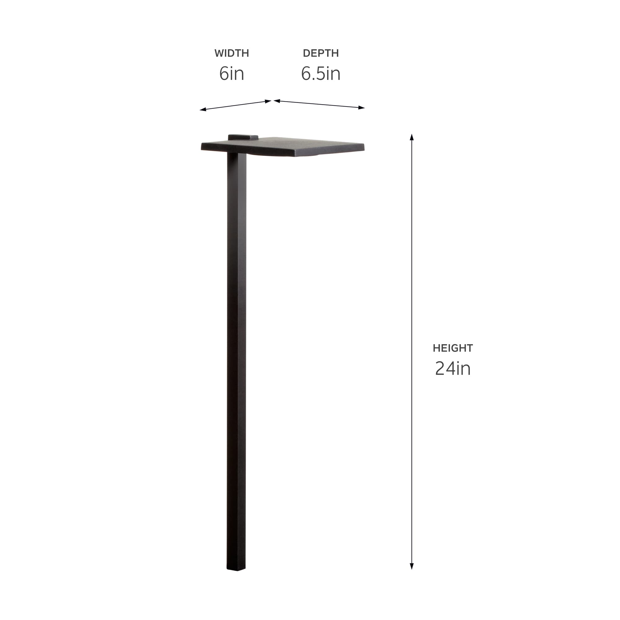 Textured Black LED Pathway Light with Shallow Shade