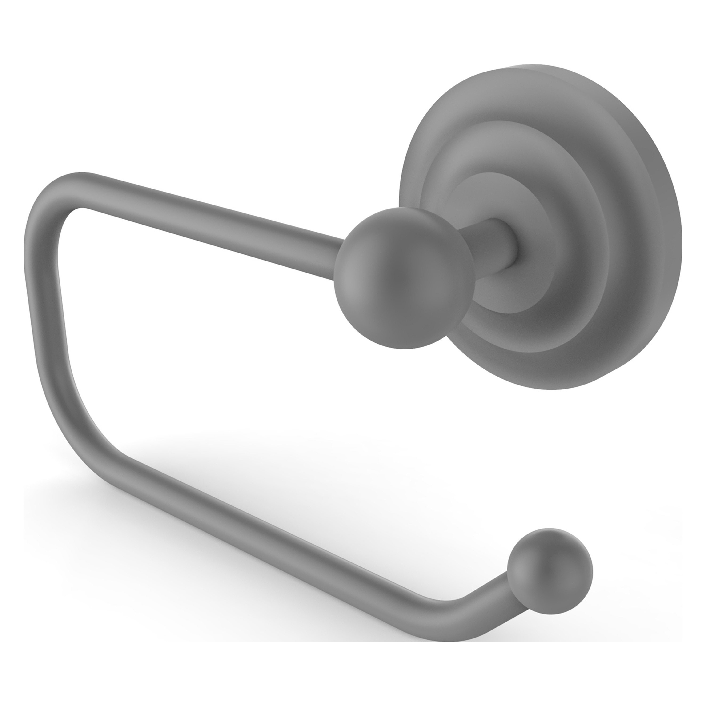 Allied Brass QN-24E-GYM Que New Matte Gray Wall mount Single post Toilet Paper Holder 1 -Rolls with Storage
