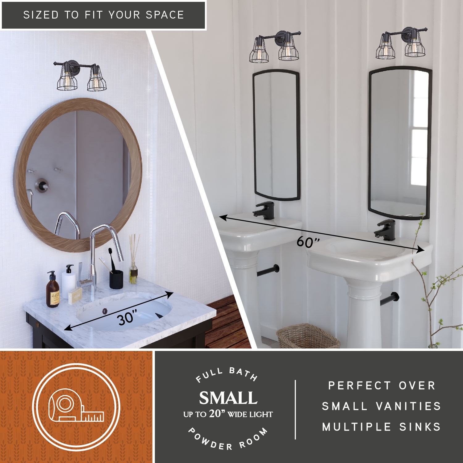 Urban Loft 14'' Bronze Adjustable Bell-Shaped Vanity Light