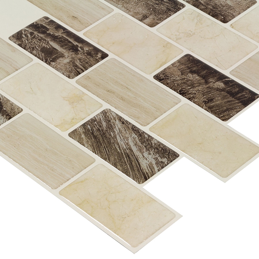 Peel&Stick Mosaics Peel and Stick Natural Cascades 10-in x 10-in