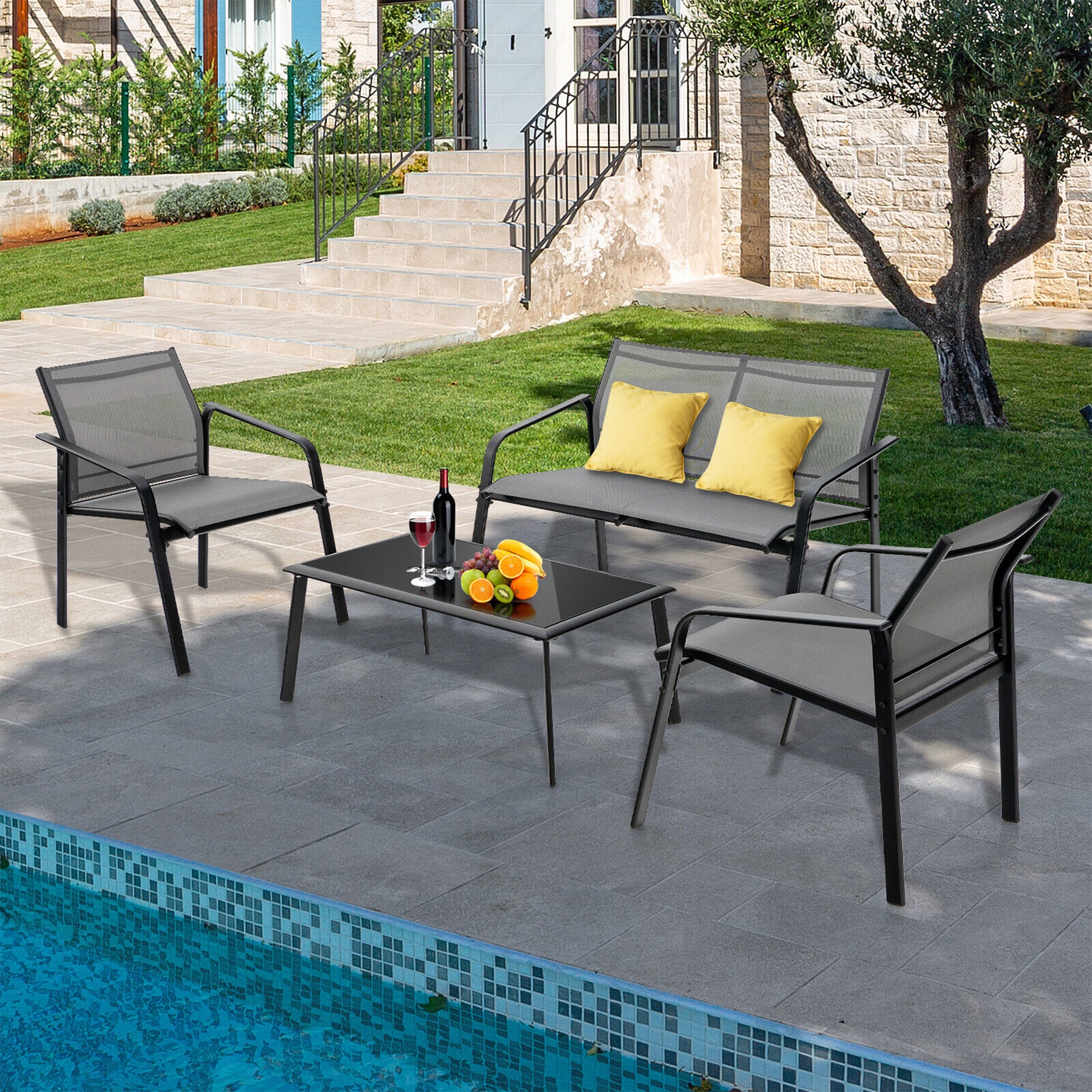 WELLFOR TDJ10474GR Patio-Conversation-Sets - View #4