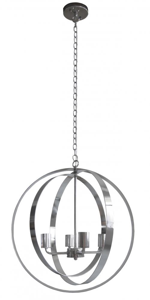 Whitfield Lighting CH6985-20CH 4-Light Chrome Transitional Globe Hanging Pendant Light