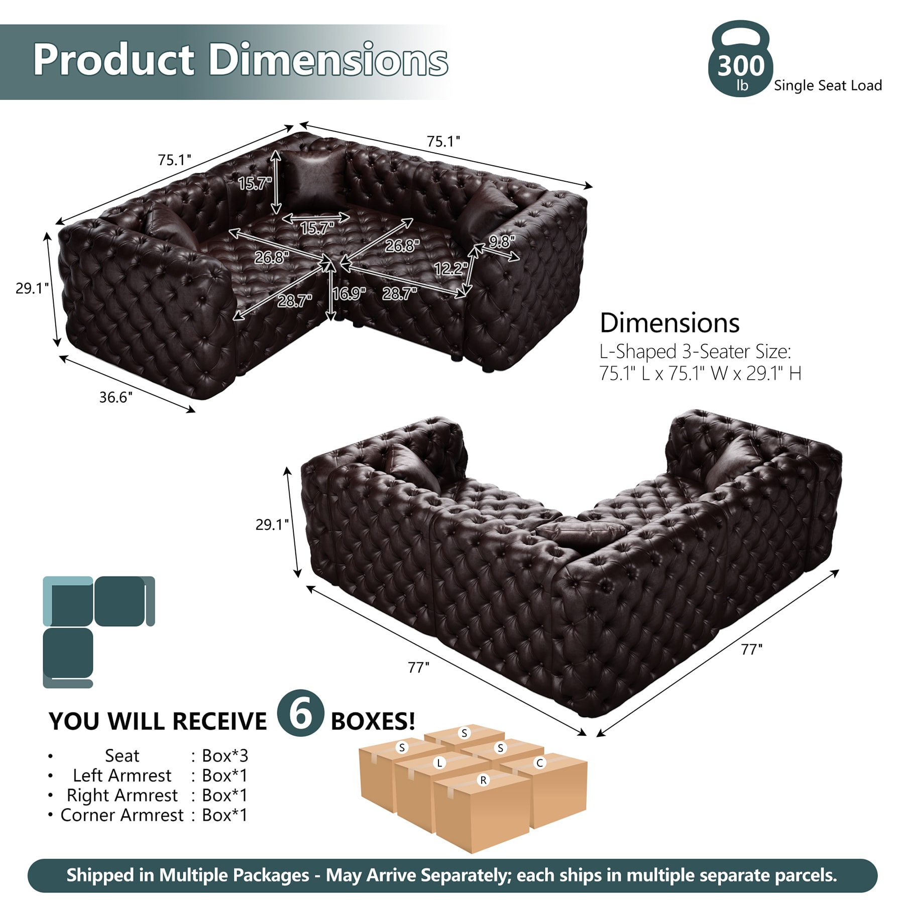 SINOFURN SYD180015GY Sofas-Loveseats - View #6