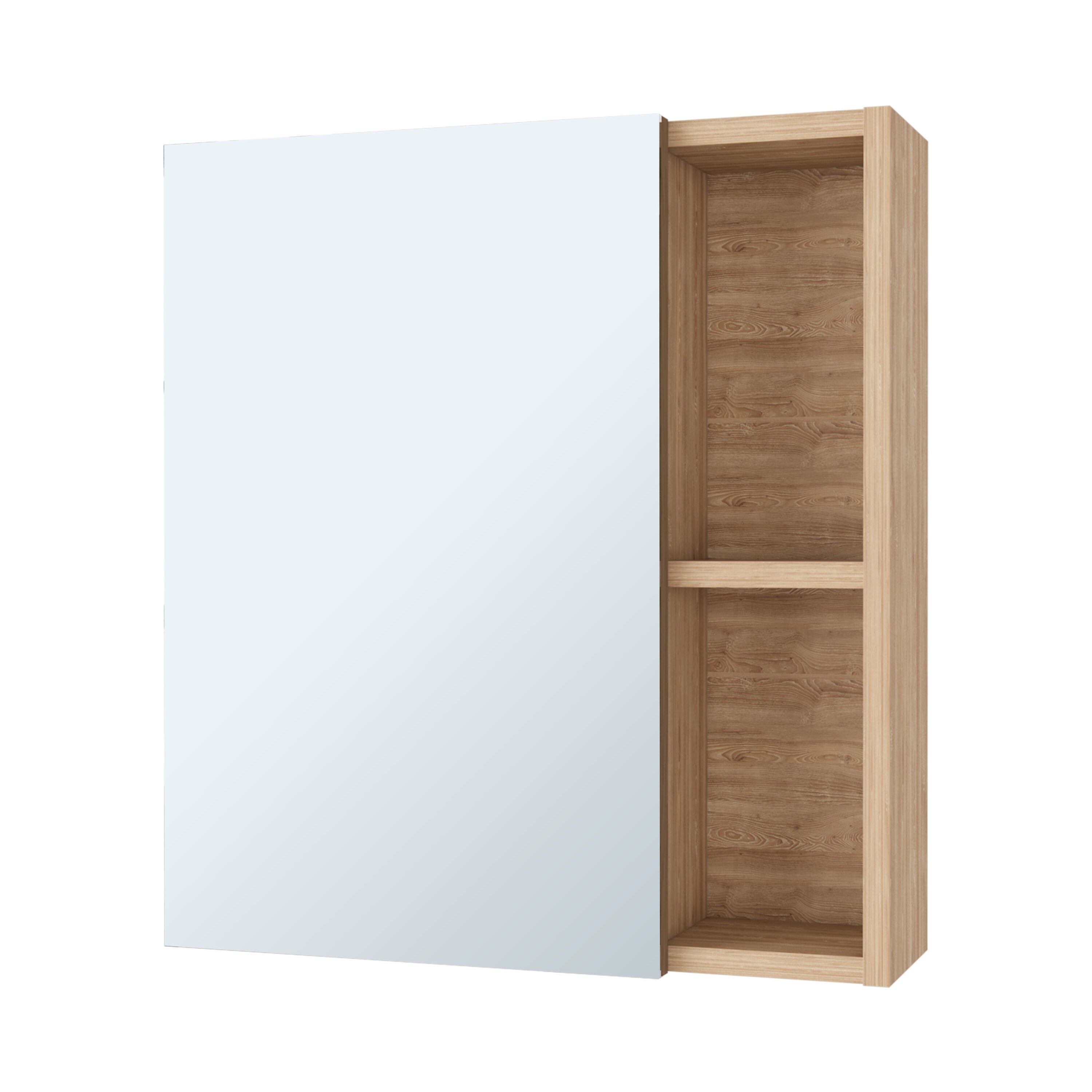 Forclover DASE-80225 17.7-in x 19.5-in Surface Mount Brown Mirrored Rectangle Medicine Cabinet