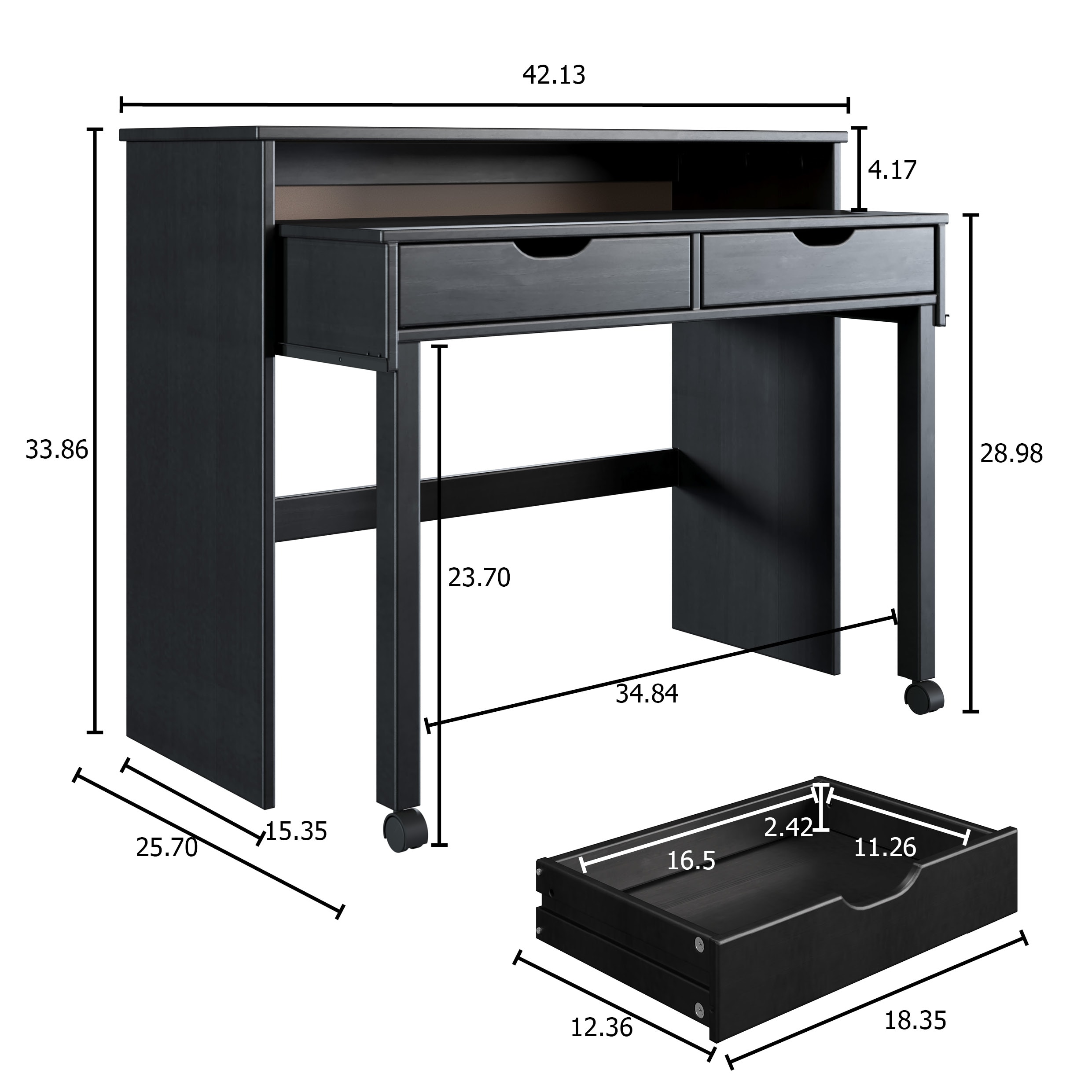Linon DK115BLK01U desks - View #2