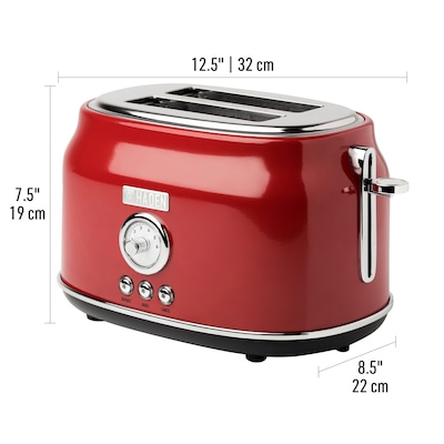 GLTO2RDRM083 by Galanz - Galanz Retro 2-Slice Toaster in Hot Rod Red