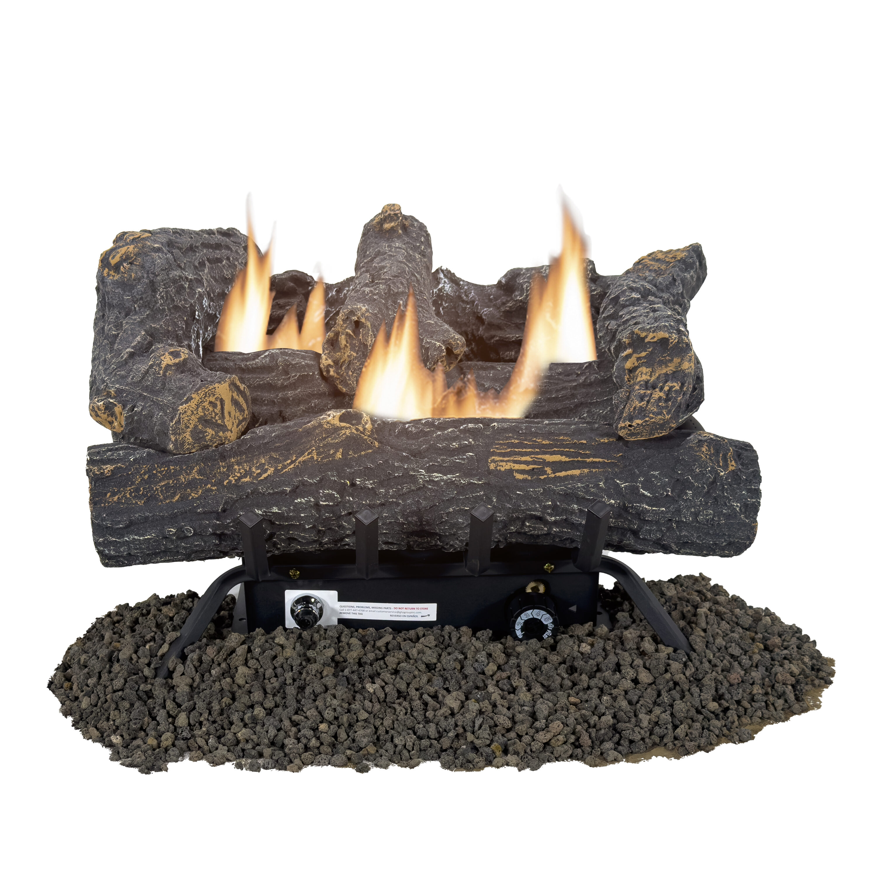 Pleasant Hearth 19.75-in 30000-BTU Dual Fuel Dual-Burner Vent-free Gas Fireplace Logs with Thermostat VFL3-SO18DT Sansujyuku sansujyuku.com