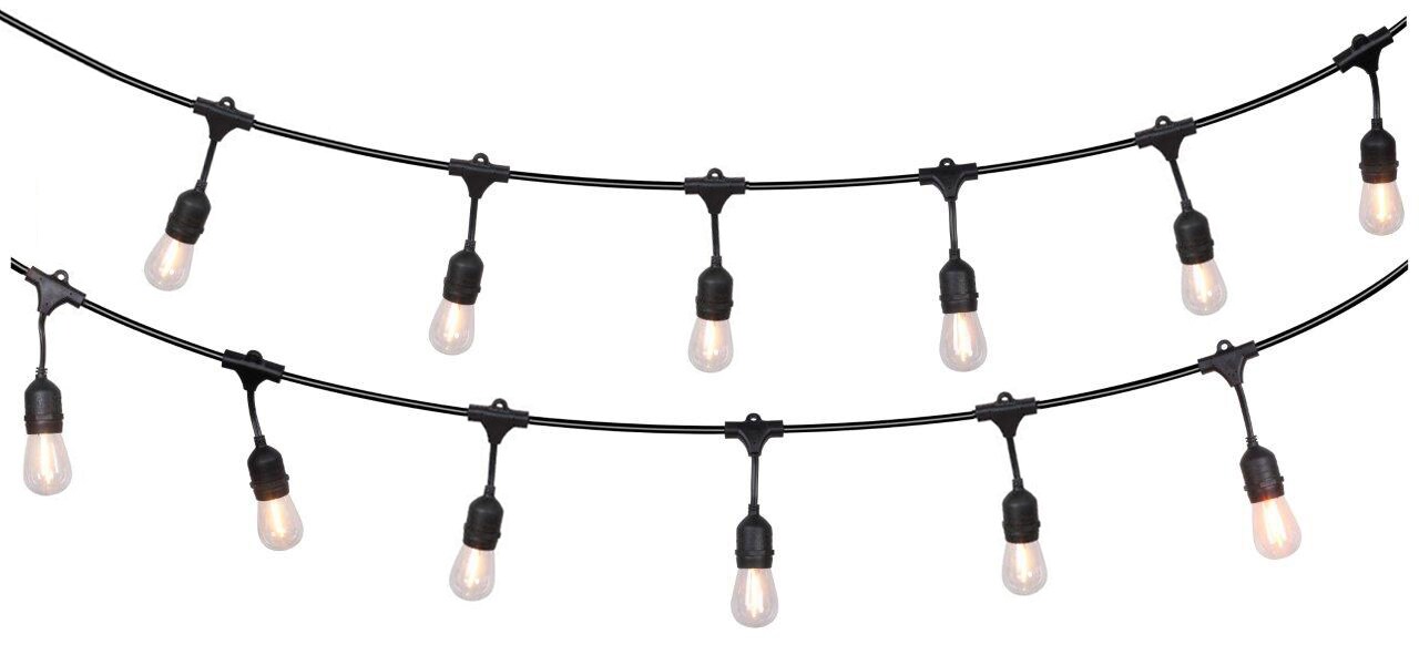 Harbor Breeze 48-ft Plug Black Outdoor String Light with 18 White LED Edison Bulbs