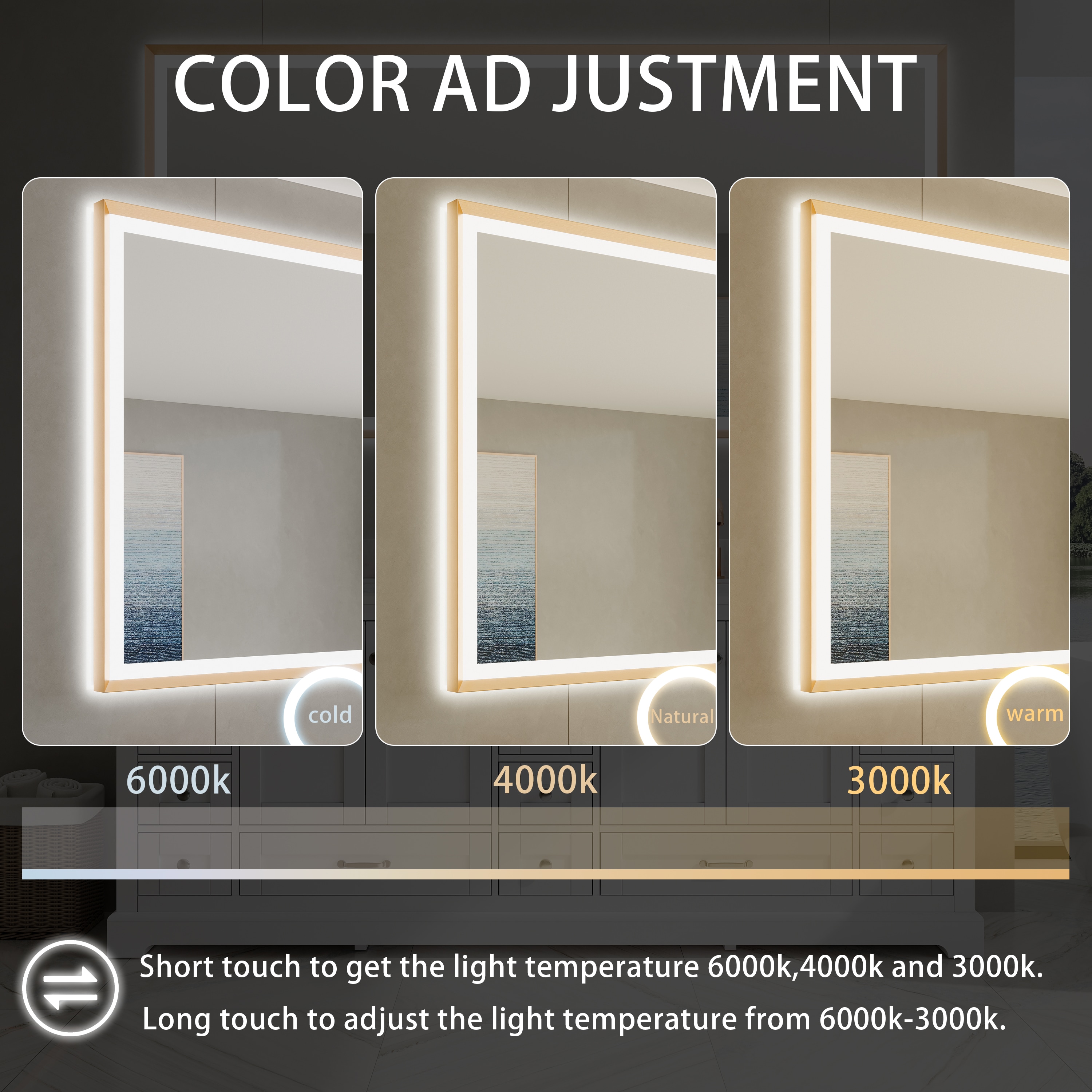 CALVON CLW68440BG Framed-Bath-Mirrors - View #6