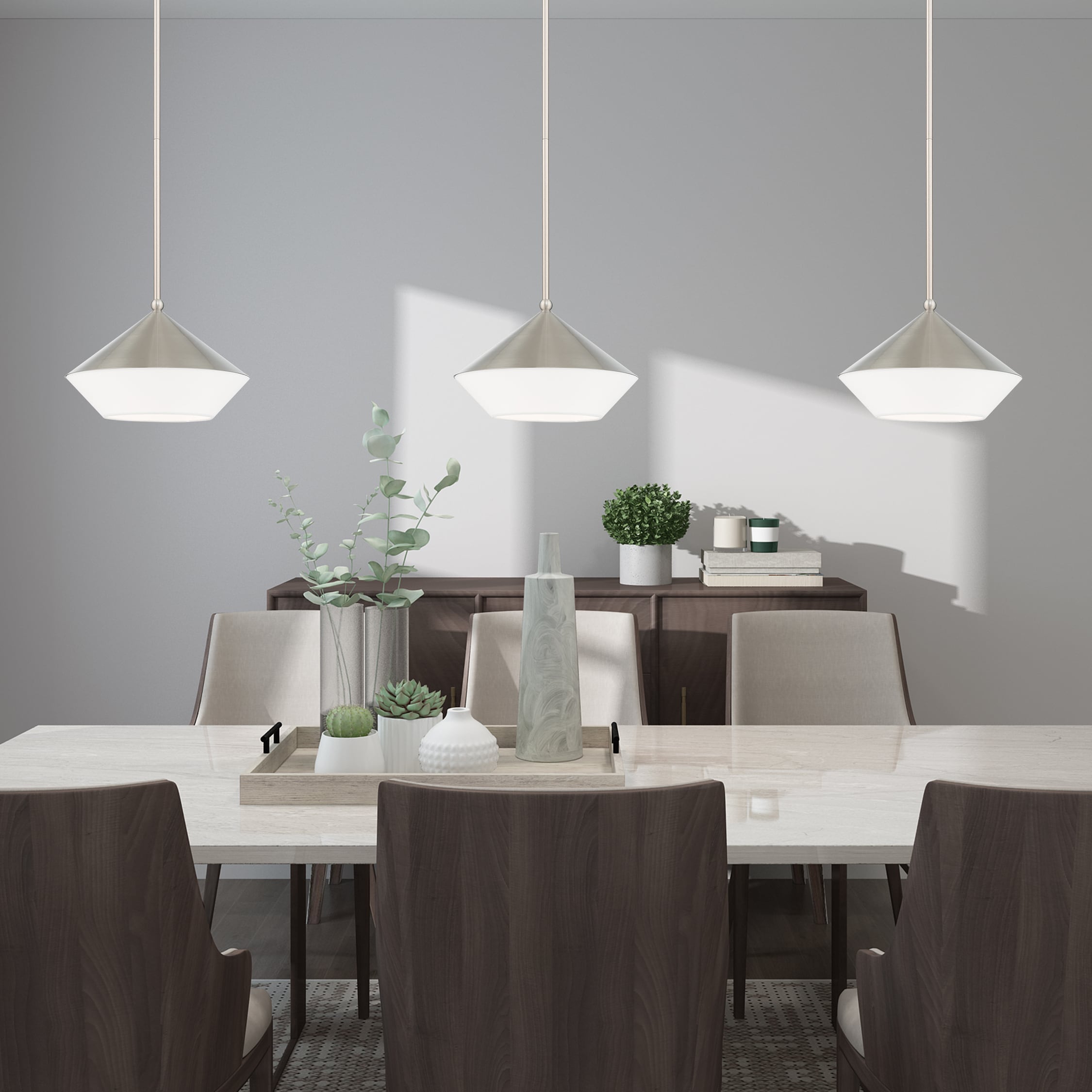 Stockholm Brushed Nickel Mini Pendant with Glass Shade