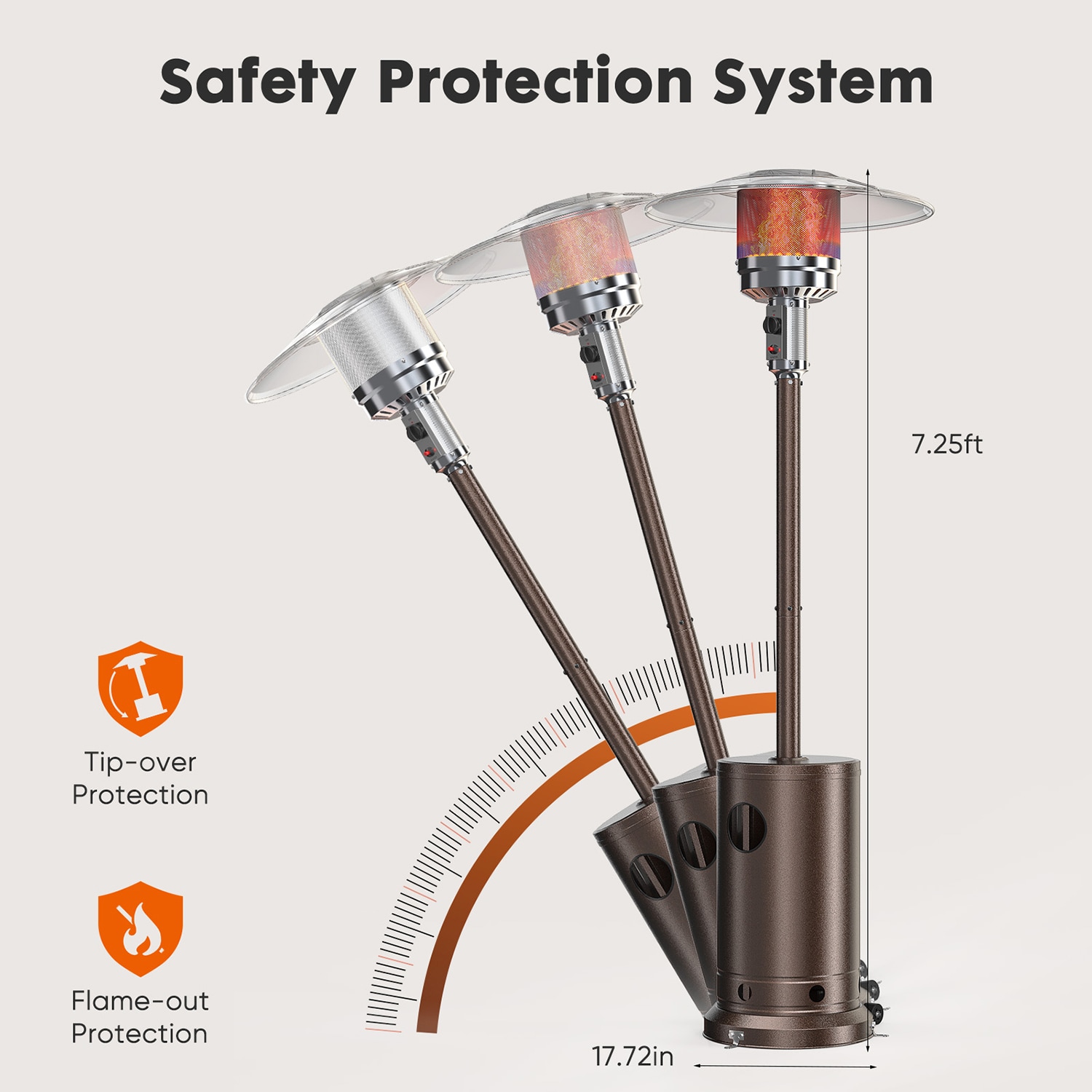 GZMR GZ-HW61848BK Outdoor-Gas-Patio-Heaters - View #6