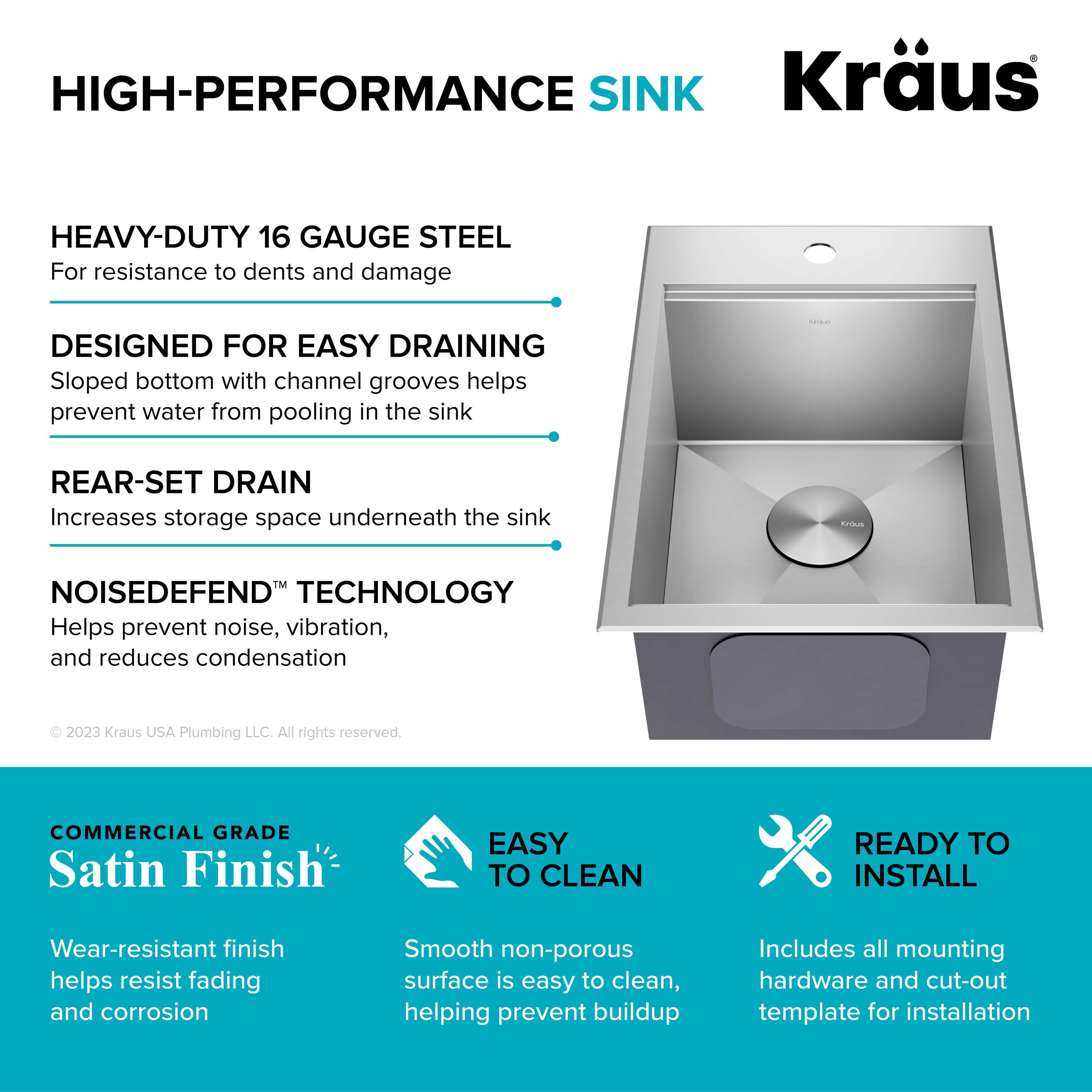 Kraus KWT311-15 Bar-Prep-Sinks - View #13
