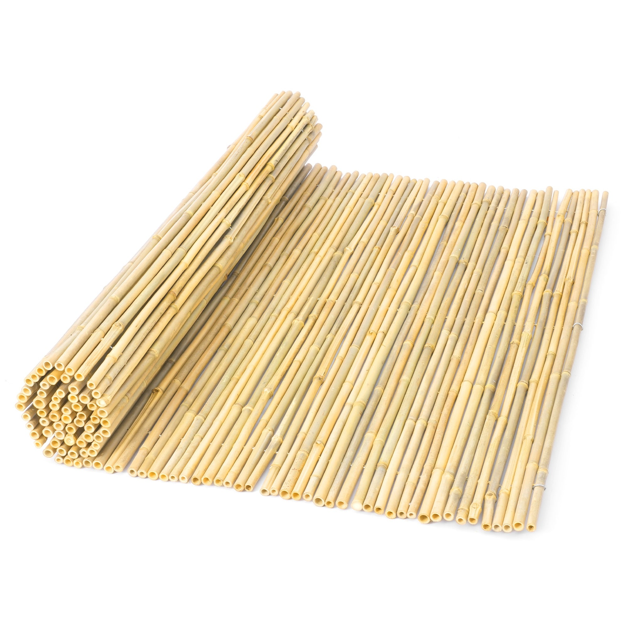 Angel Sar 48in D 1-Panel Natural Bamboo Privacy Fence Decorative Bamboo Privacy Screen for Garden Backyard Balcony Patio