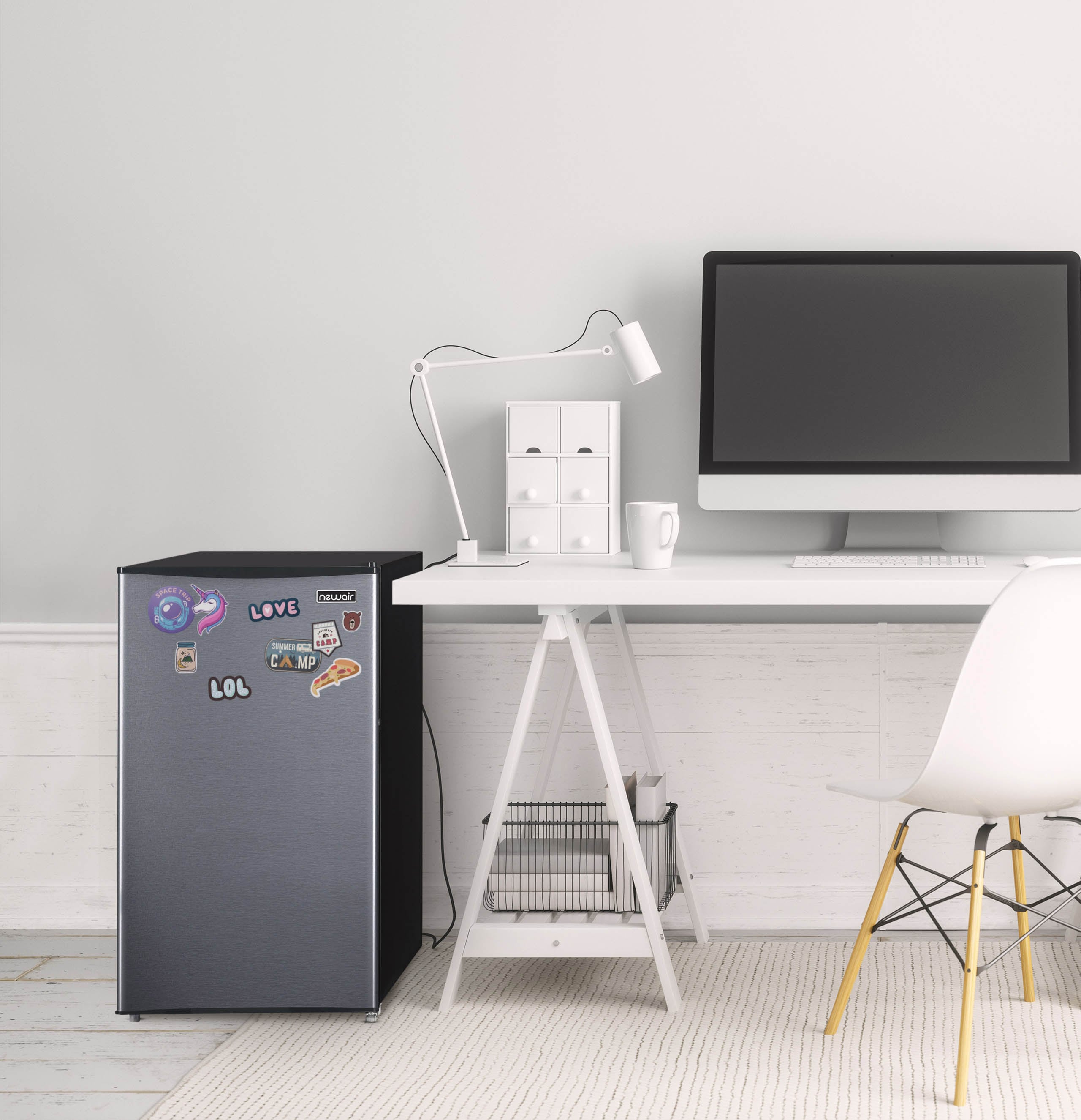 Compact Silver Energy Star Mini Refrigerator with Freezer