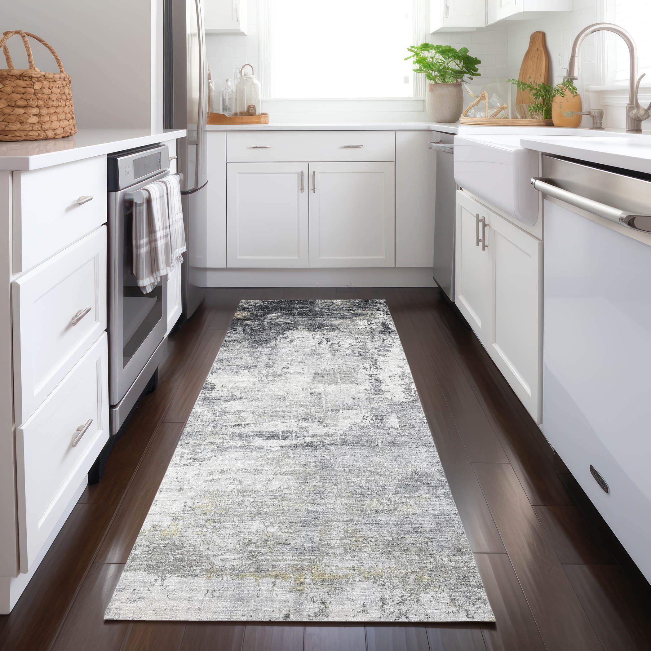 Addison Rugs ACN1766GY2X8 Chantille ACN1766GY 2 x 7 (ft) Loomed Gray Rectangular Indoor/Outdoor Machine washable Pet Friendly Area rug