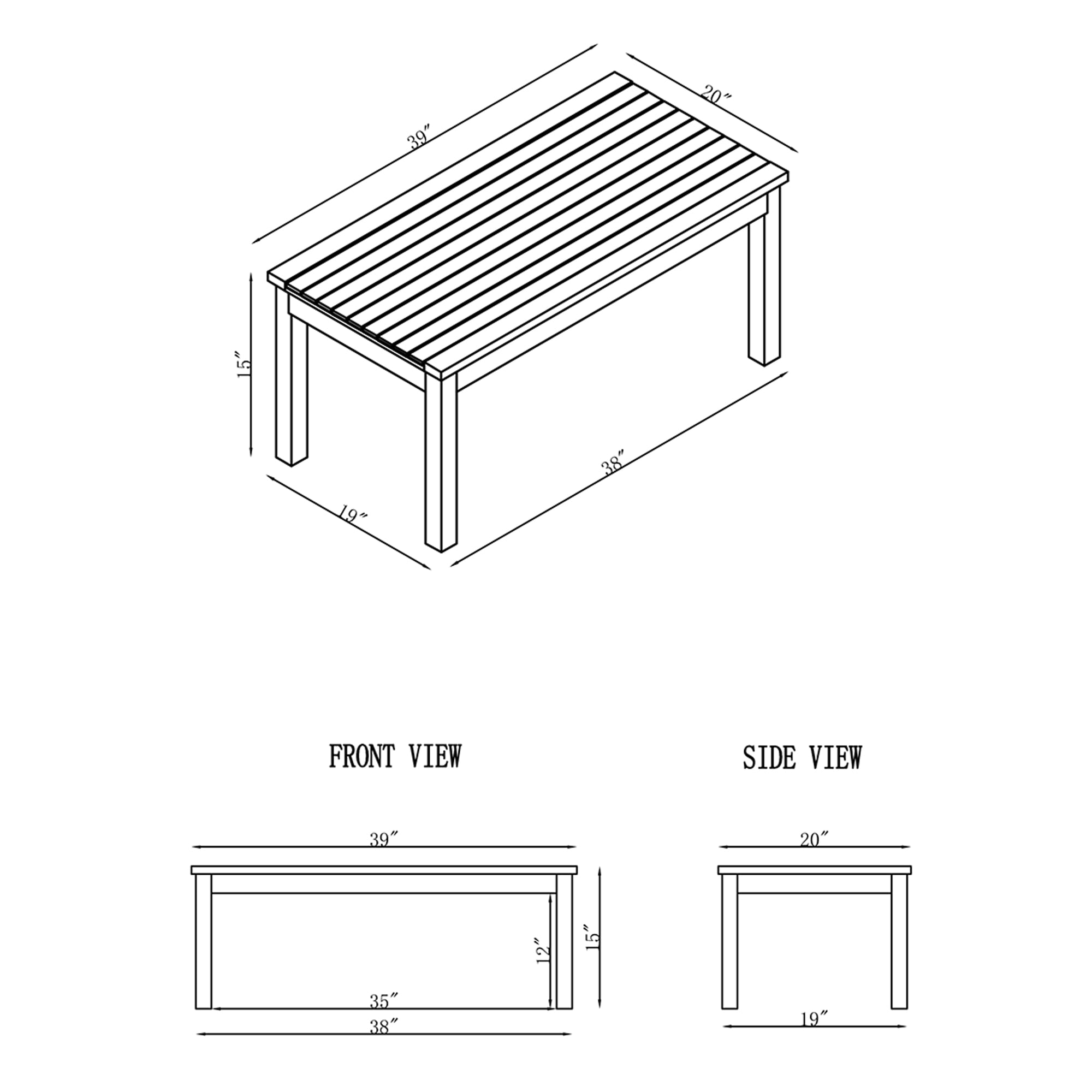 Alaterre Furniture ANOW01ANO benches - View #5