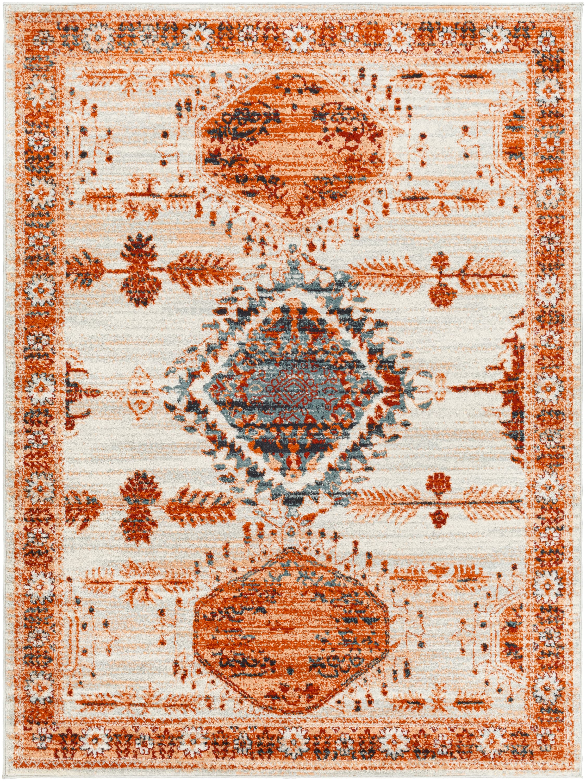 Artistic Weavers TVZ2365-71010 Tevazu 8 X 10 Orange Indoor Floral Oriental Area Rug