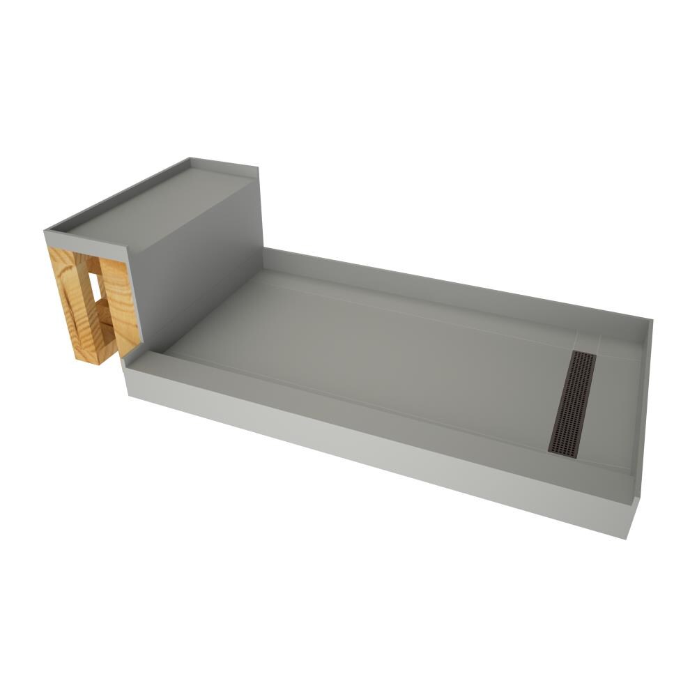 Base'N Bench RT3048R-OB-RB30-KIT 30-in W x 60-in L with Right Drain Shower Base (Made For Tile)