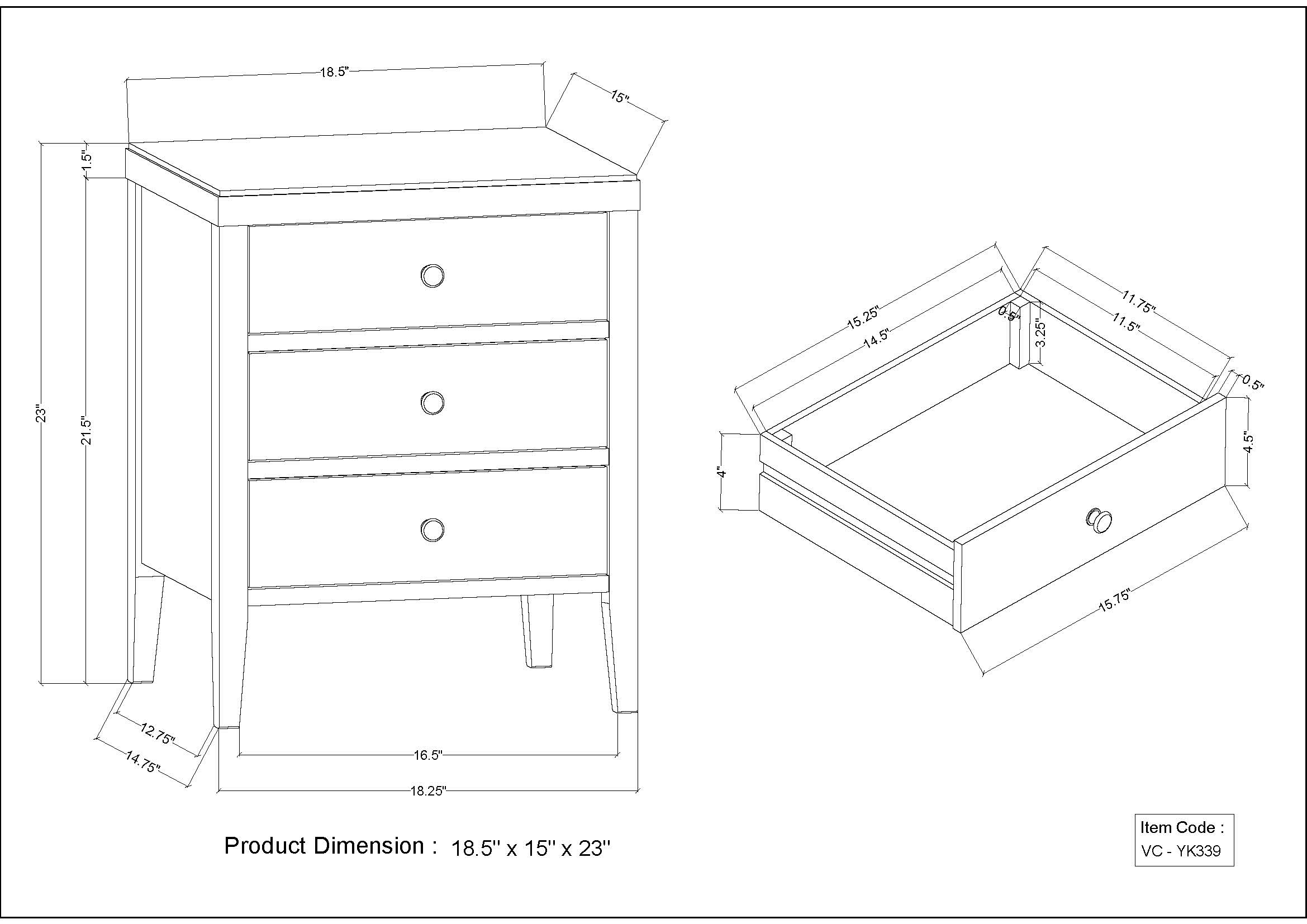 East at Main VC-YK339-BK nightstands - View #4