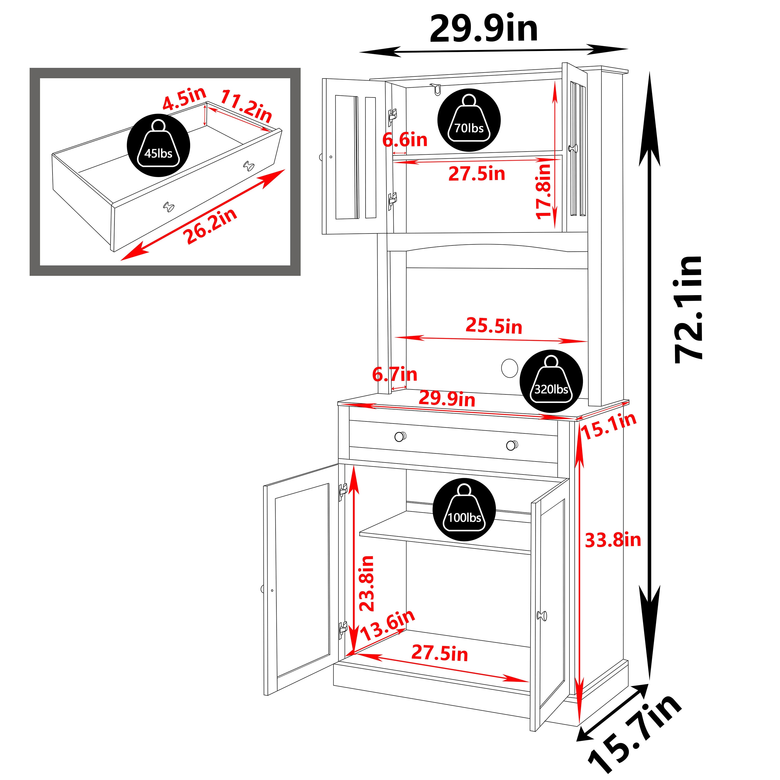 VEIKOUS HP0405-08BU Dining-Kitchen-Storarge - View #3