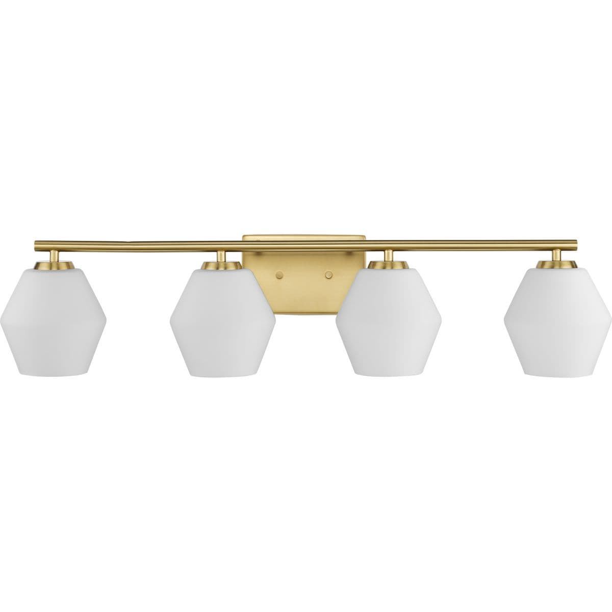 Progress Lighting P300433-191 Copeland 33-in 4 -Light Brushed Gold Mid-century Vanity light