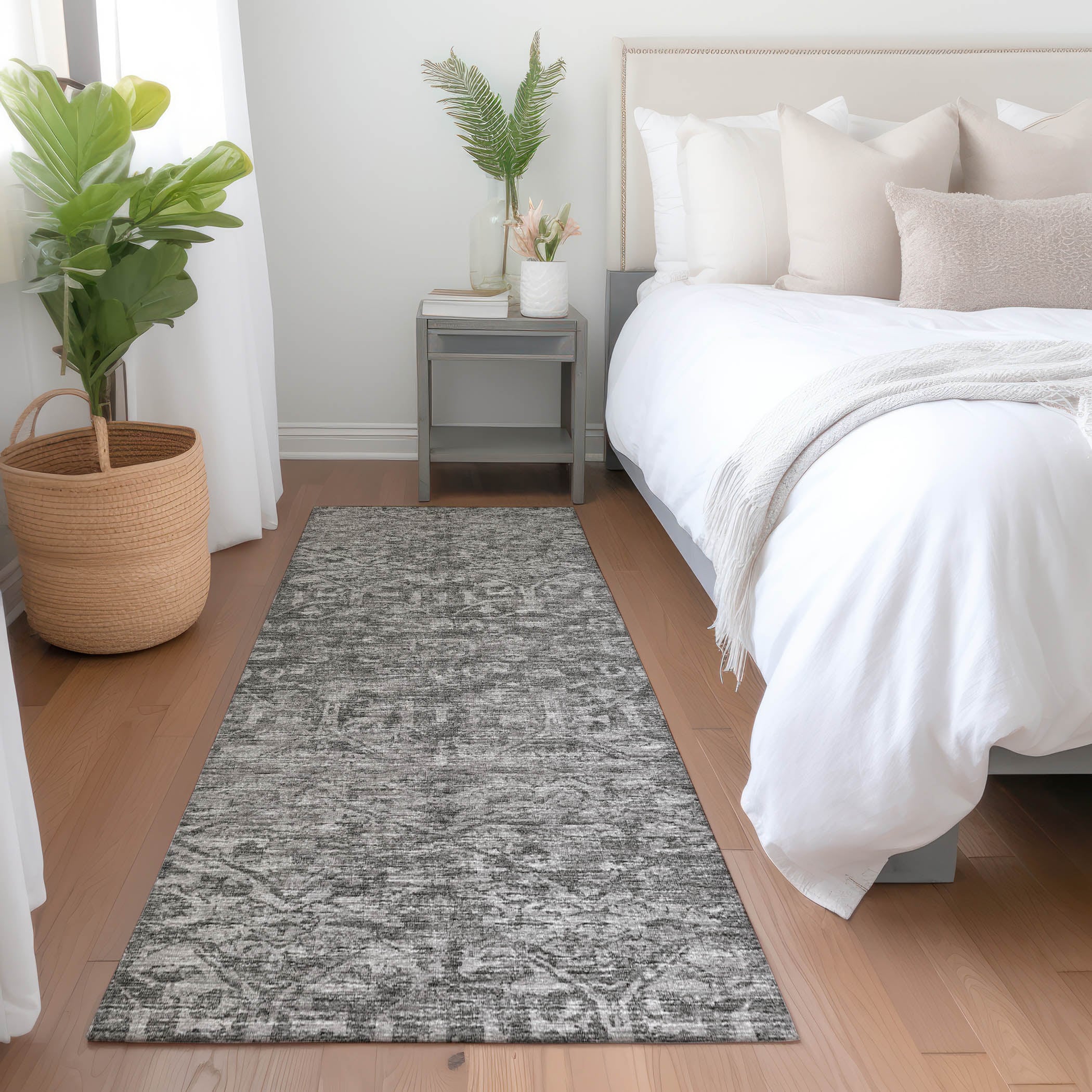 Addison Rugs AMF40CC2X8 Mayfield AMF40CC 2 x 7 (ft) Loomed Polyester Charcoal Rectangular Indoor Abstract Machine washable Runner rug