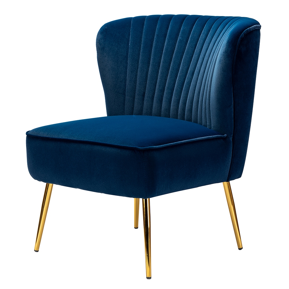 14 Karat Home Casual NAVY Velvet Accent Chair