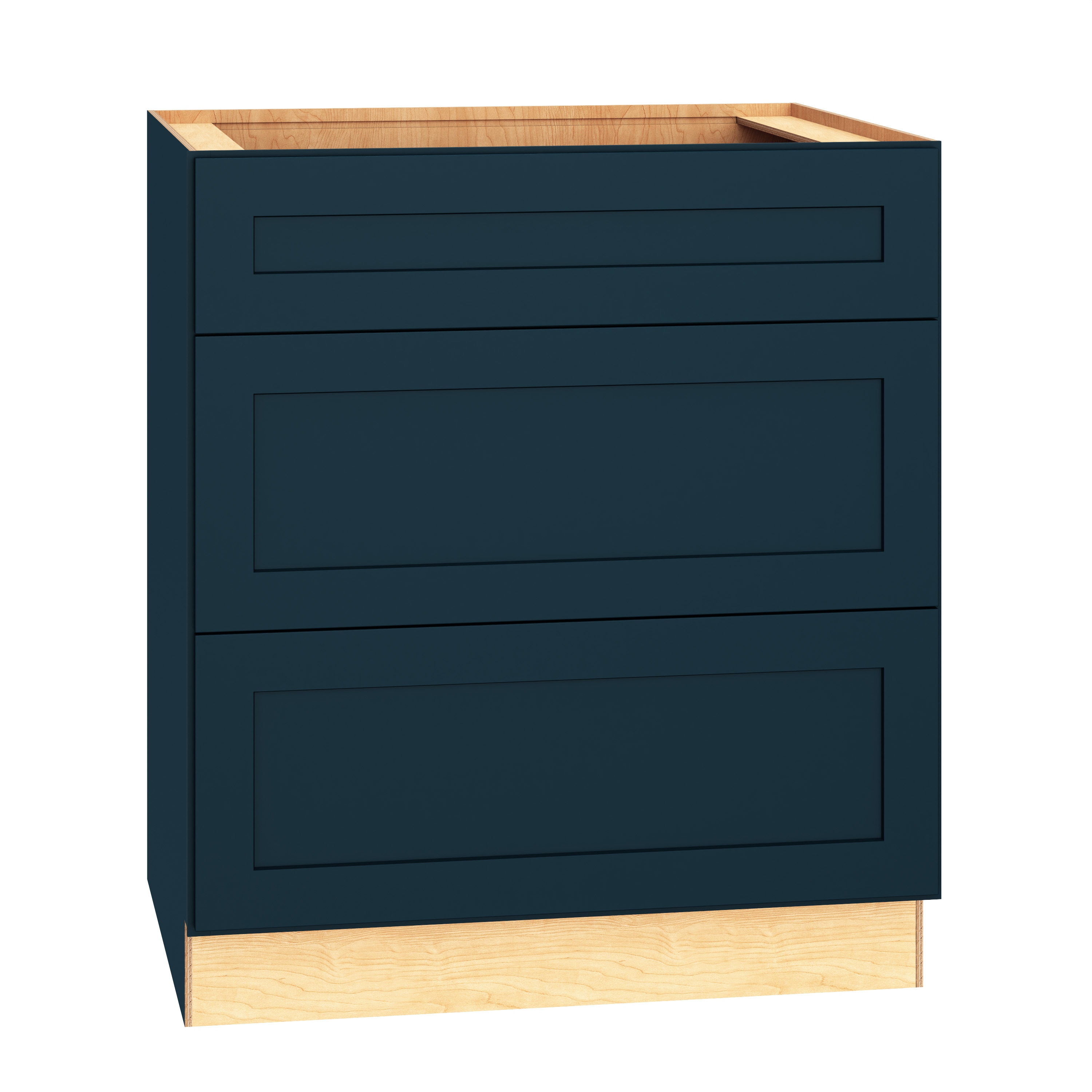 Diamond Express 330 3DB30 Jamestown 30-in W x 34.5-in H x 24-in D Regatta Blue 3 -Drawers Drawer Base Fully assembled Plywood Cabinet (Recessed Panel Shaker)