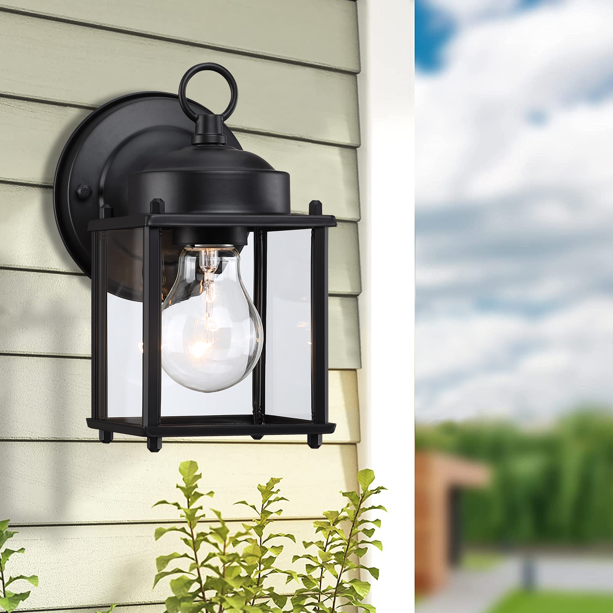 Hukoro 1-Light 8-in H Matte Black Outdoor Wall Light 2F10511-BK at ...