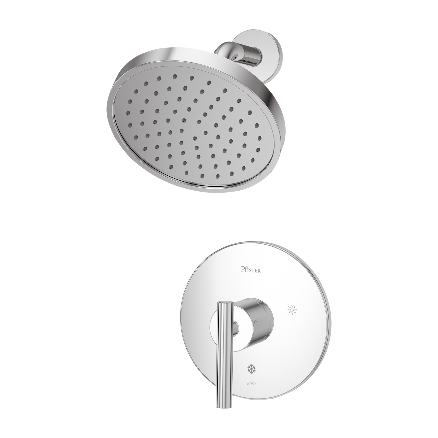 Pfister LG89-7NCC Contempra Polished Chrome 1-handle Single function 7.0-Inches Round Shower Faucet