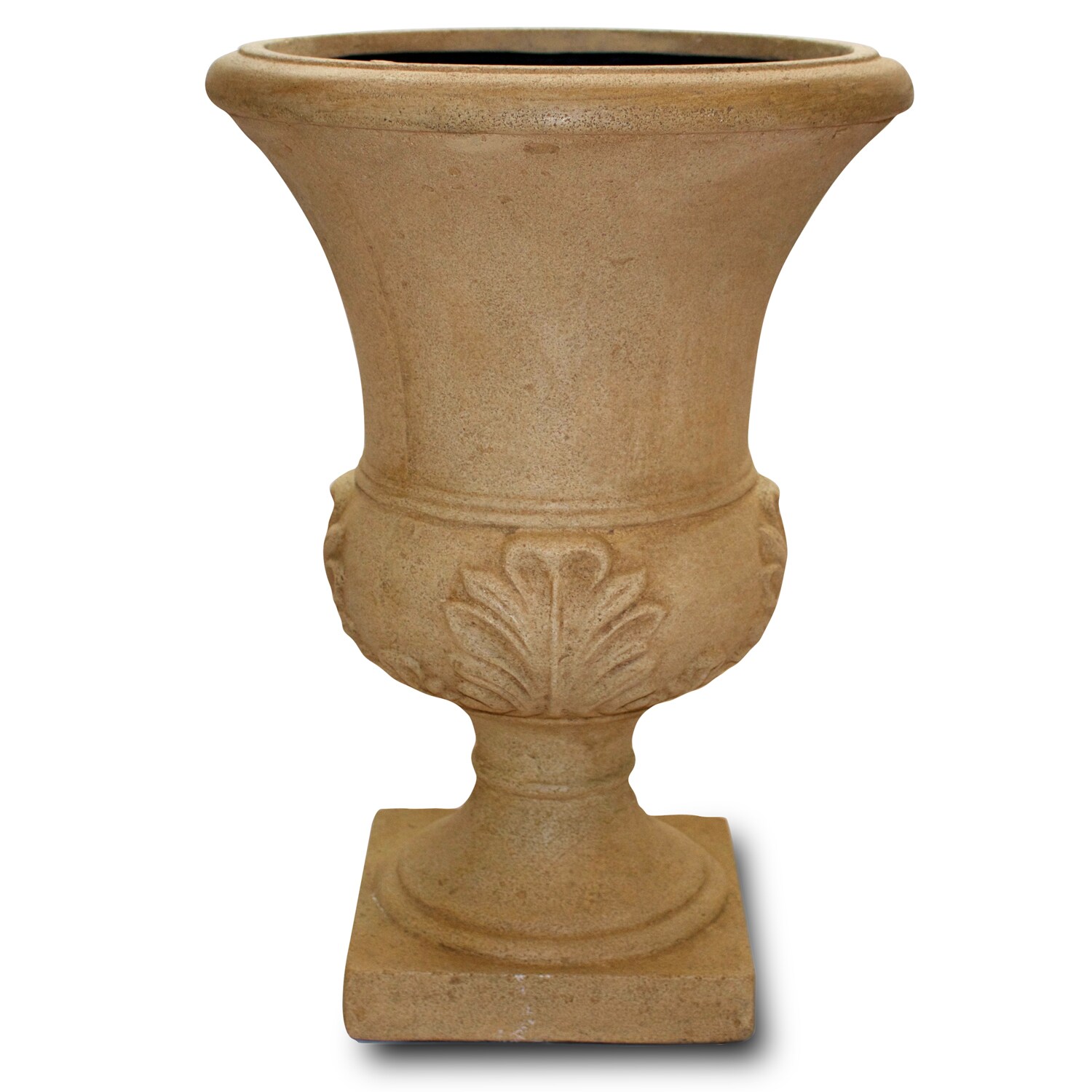 allen + roth 2016032-S Urn 12.5-in W x 21-in H Off-white Fiberglass Planter