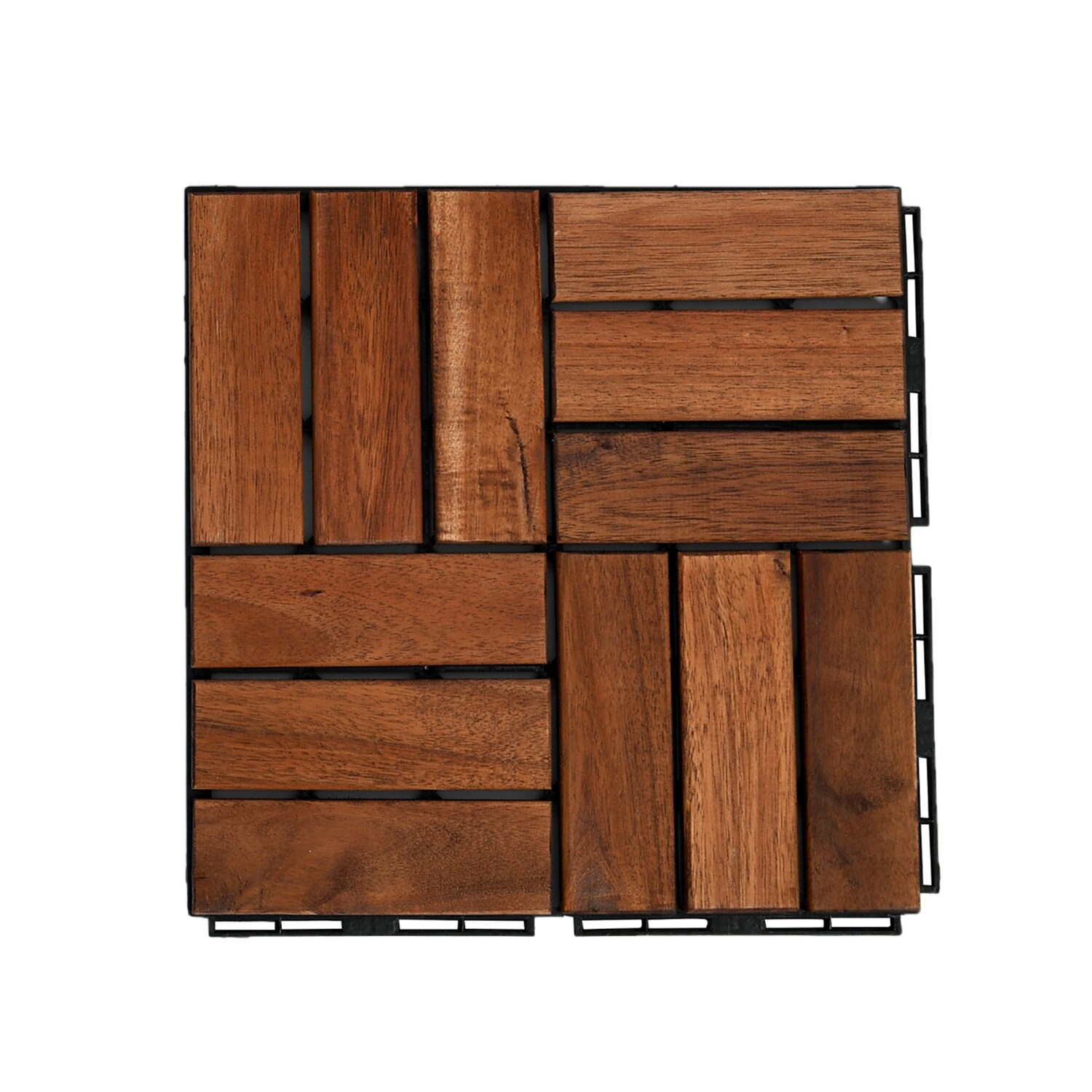 Pro Space 12 in. x 12 in. Acacia Wood Interlocking Flooring Tiles Grass Deck Tile Green 20 PINS (10-Pack)