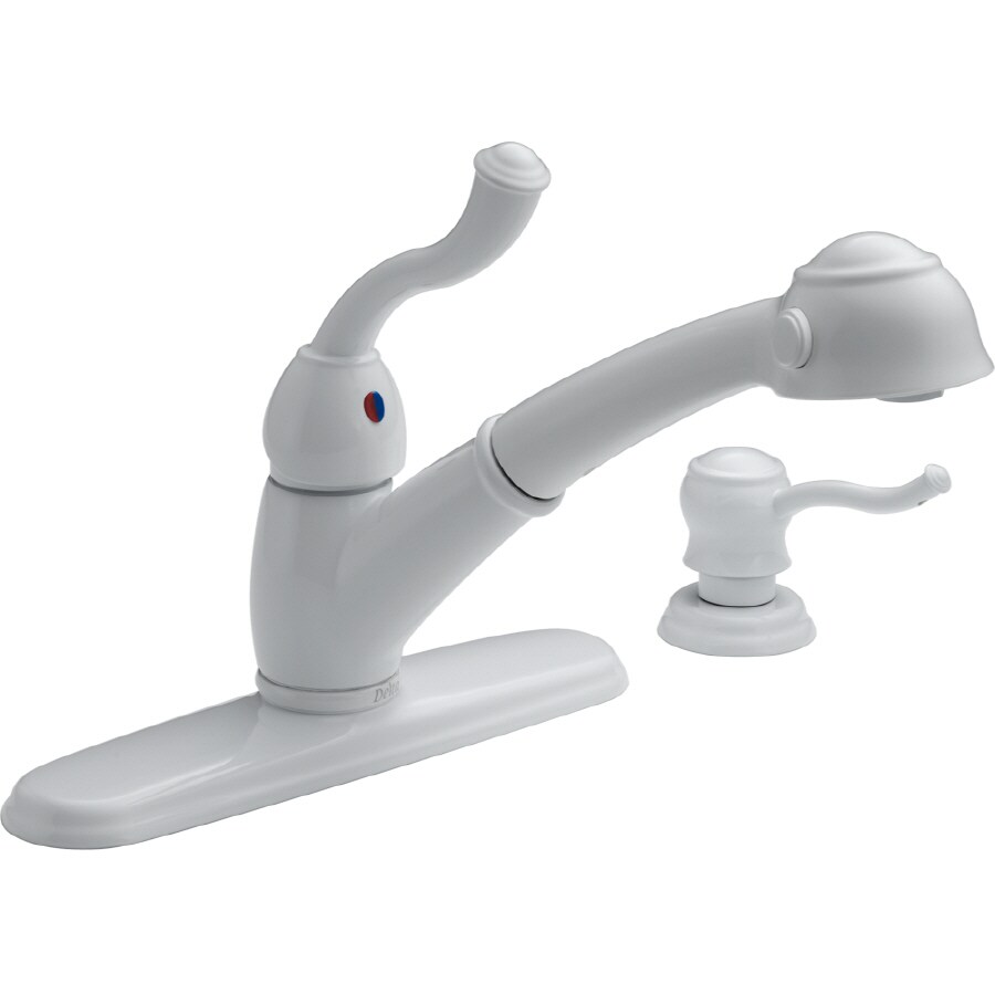 Delta Single Handle Kitchen Faucet (Soap Dispenser Included) at