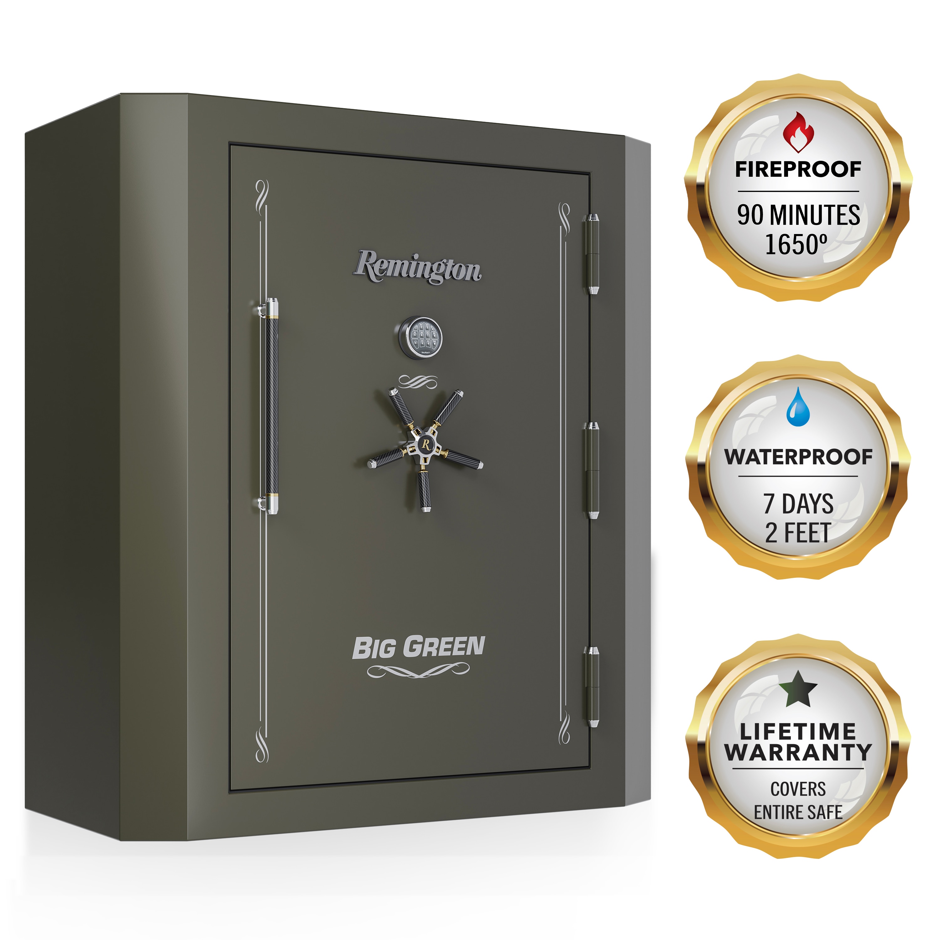Remington SAR6584-BG Big Green 84 -Gun Fireproof Waterproof Electronic/Keypad Lock Gun safe with Interior Lighting