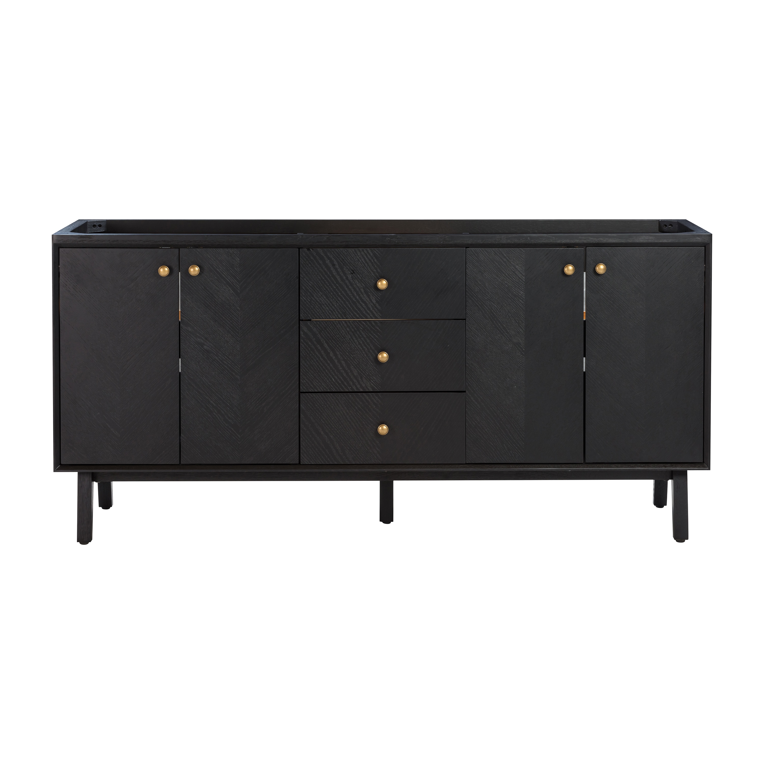 Adele 72-Inch Black Oak Double Freestanding Vanity Cabinet