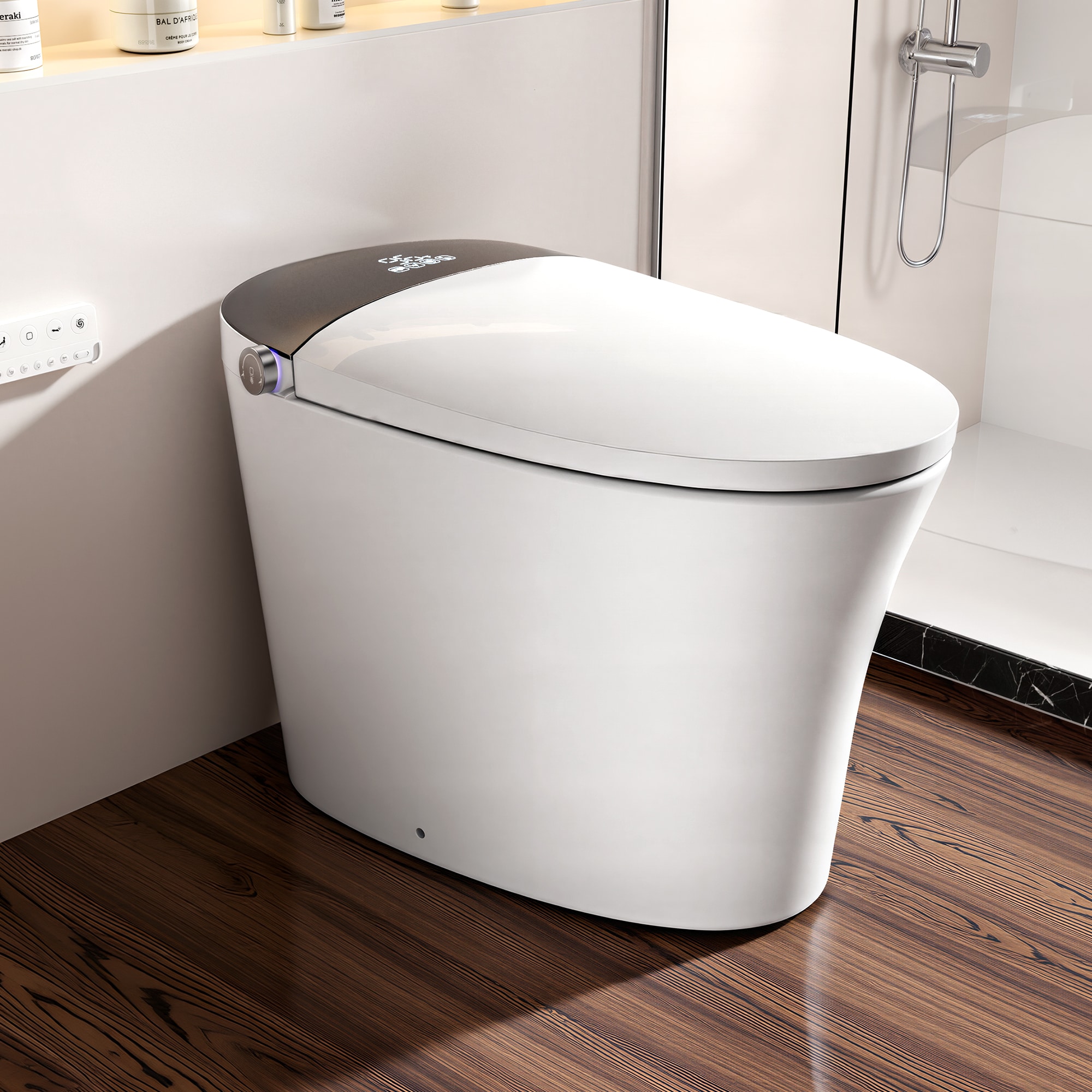 Huluwat - Smart Toilet with Foam Shield Zero Water Pressure Flush Radar Sensor Foot Operated Seat...
