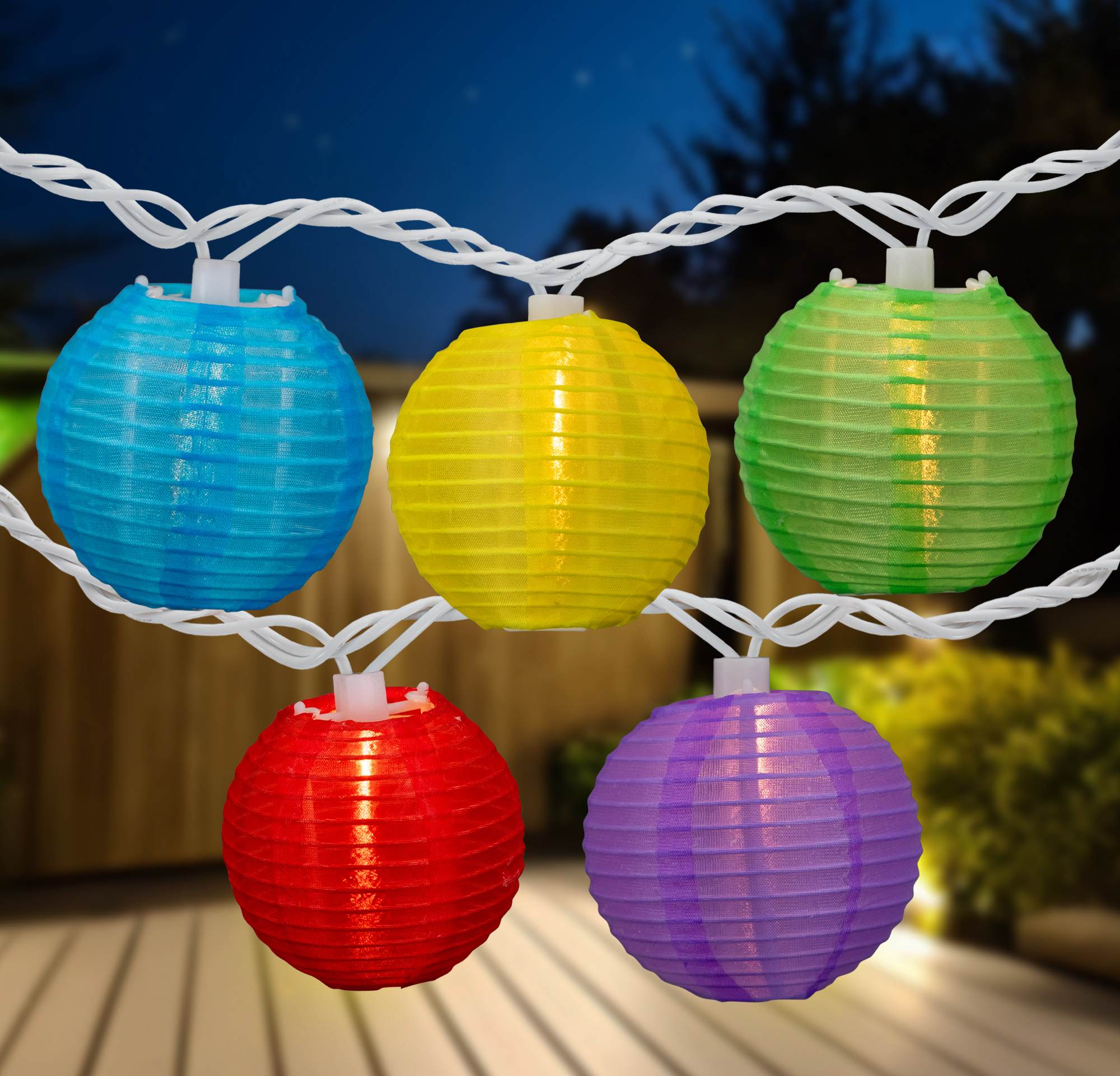 Northlight Round Lantern Indoor Outdoor Patio String Light Set - 7.25 feet White Wire - 10ct