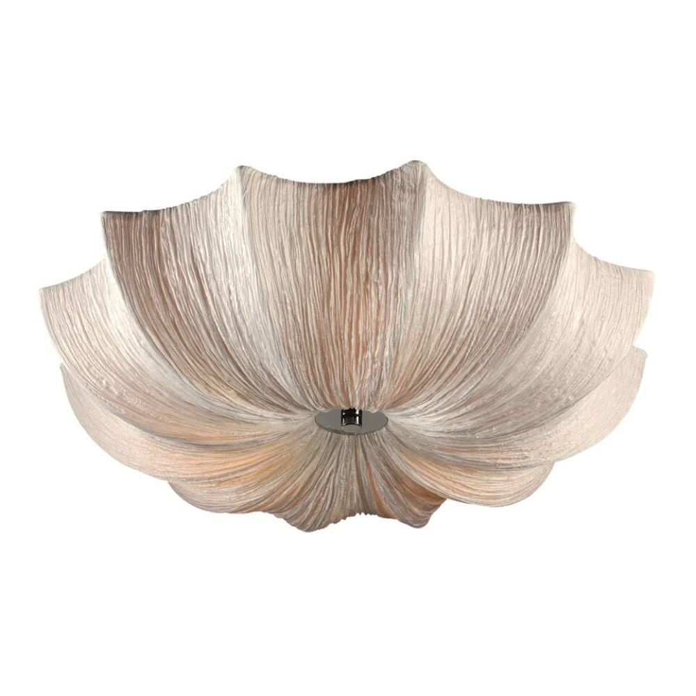 PLC Lighting 73064 IVORY 1-Light 21-in Polished Chrome Flush Mount Light