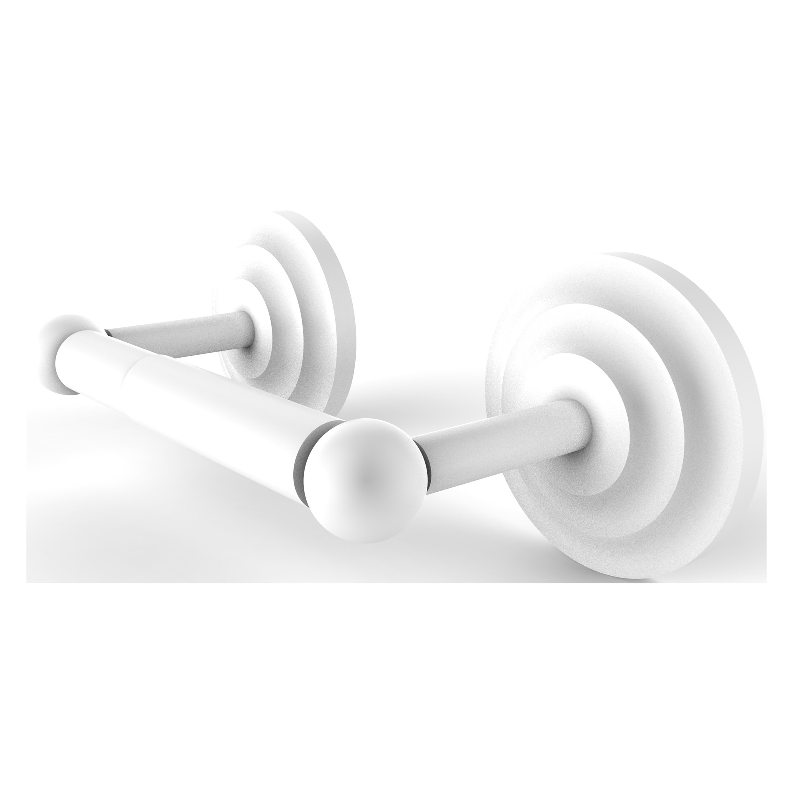Allied Brass PQN-24-WHM Prestige Que New Matte White Wall mount Double post Toilet Paper Holder 1 -Rolls