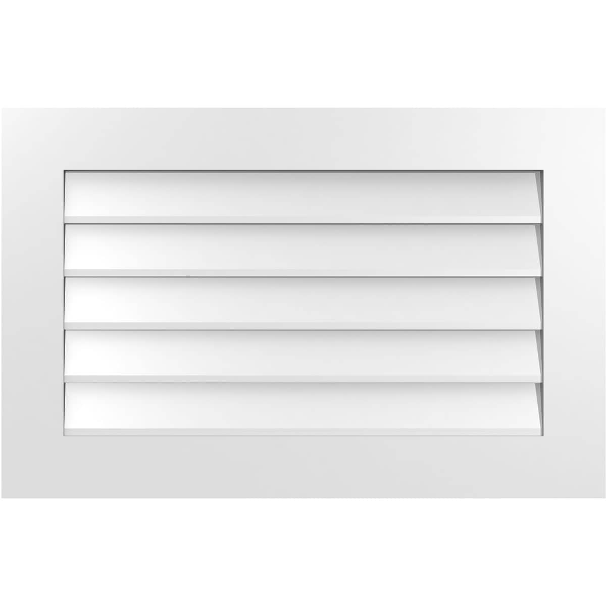 Ekena Millwork GVPVE34X2201SN 34-Inches x 22-Inches Off-white Rectangle PVC Gable Louver Vent