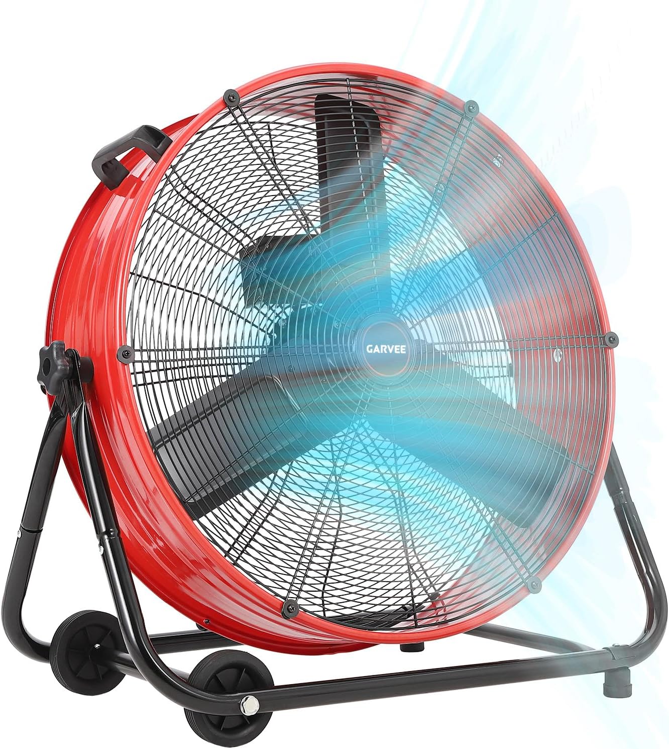 GAOMON 24 In Industrial Floor Fan 3-Speed 8800 CFM 360 Oscillation Copper Motor Portable Wheels and Handle Garage Workshop