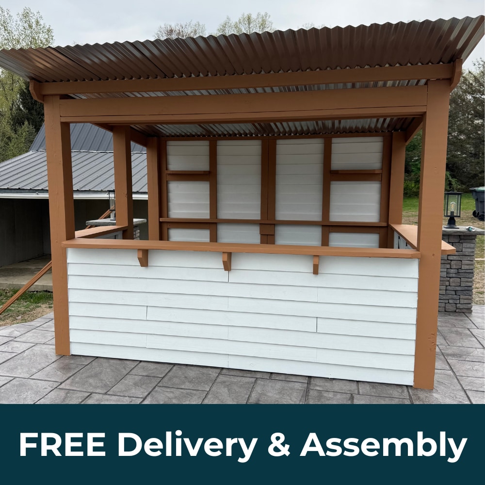 Taverns-To-Go TTG-DBDX Outdoor Bar 6-ft x 11-ft Flat Style Wood Outdoor Storage Shed with 1 Doors (Installation Included)